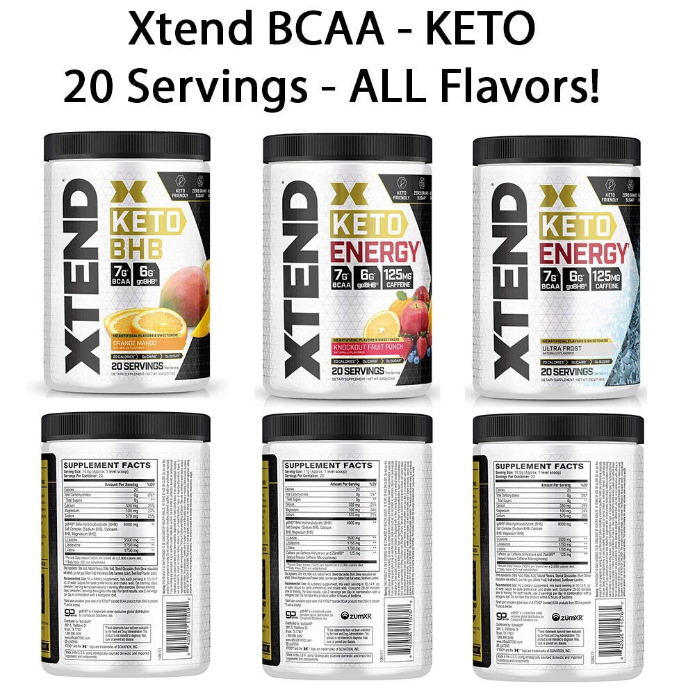 Scivation Xtend KETO Energy | 20 Servings | 7g BCAA 0g Sugar | (ANY FLAVOR)