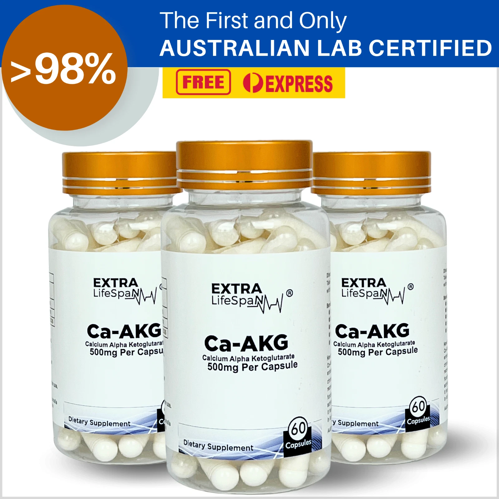 Ca-AKG Calcium Alpha Ketoglutarate Australian lab Certified Pure Supplements