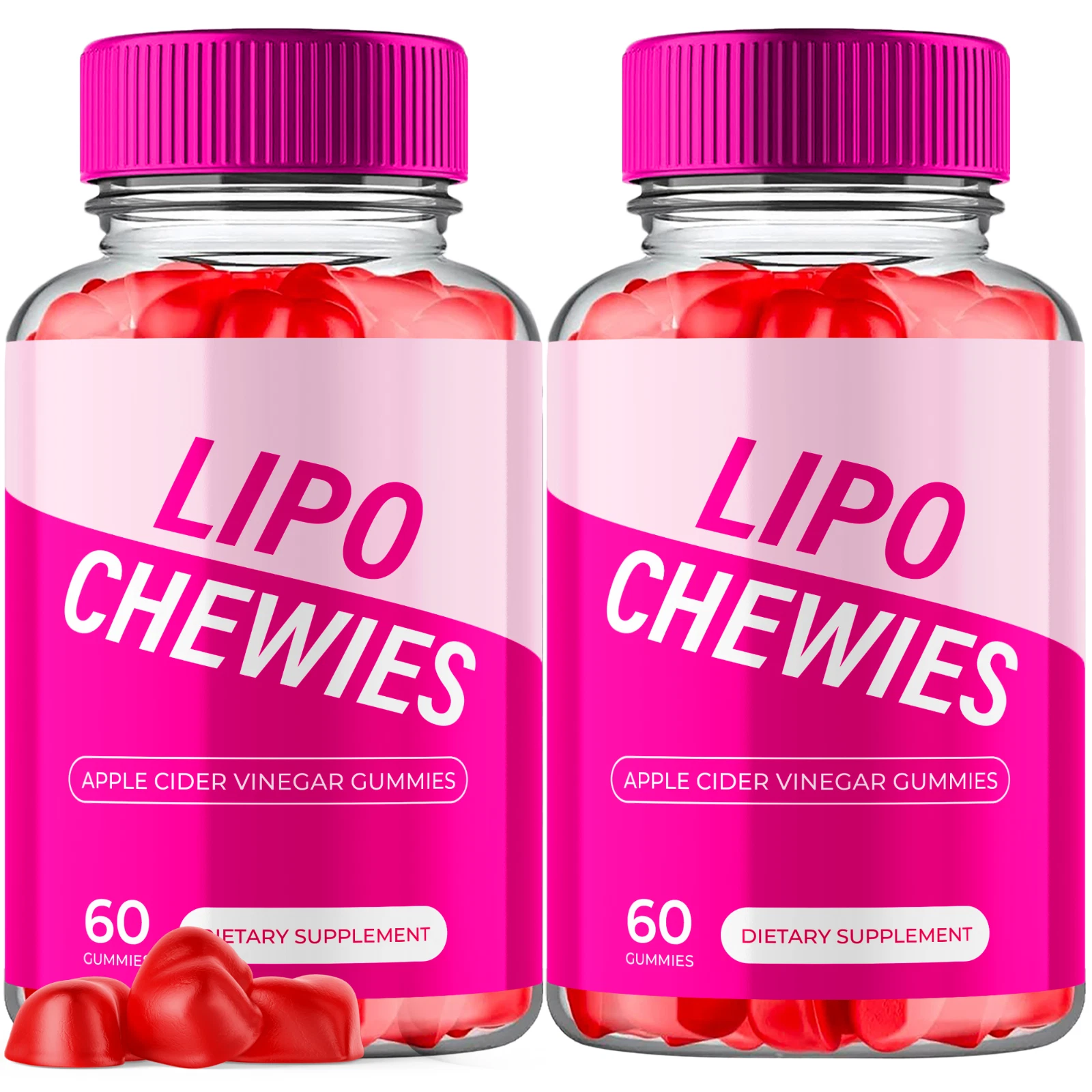 Lipo Chewies Apple Cider Vinegar Gummies Max ACV Strength Supplement 120 Gummies