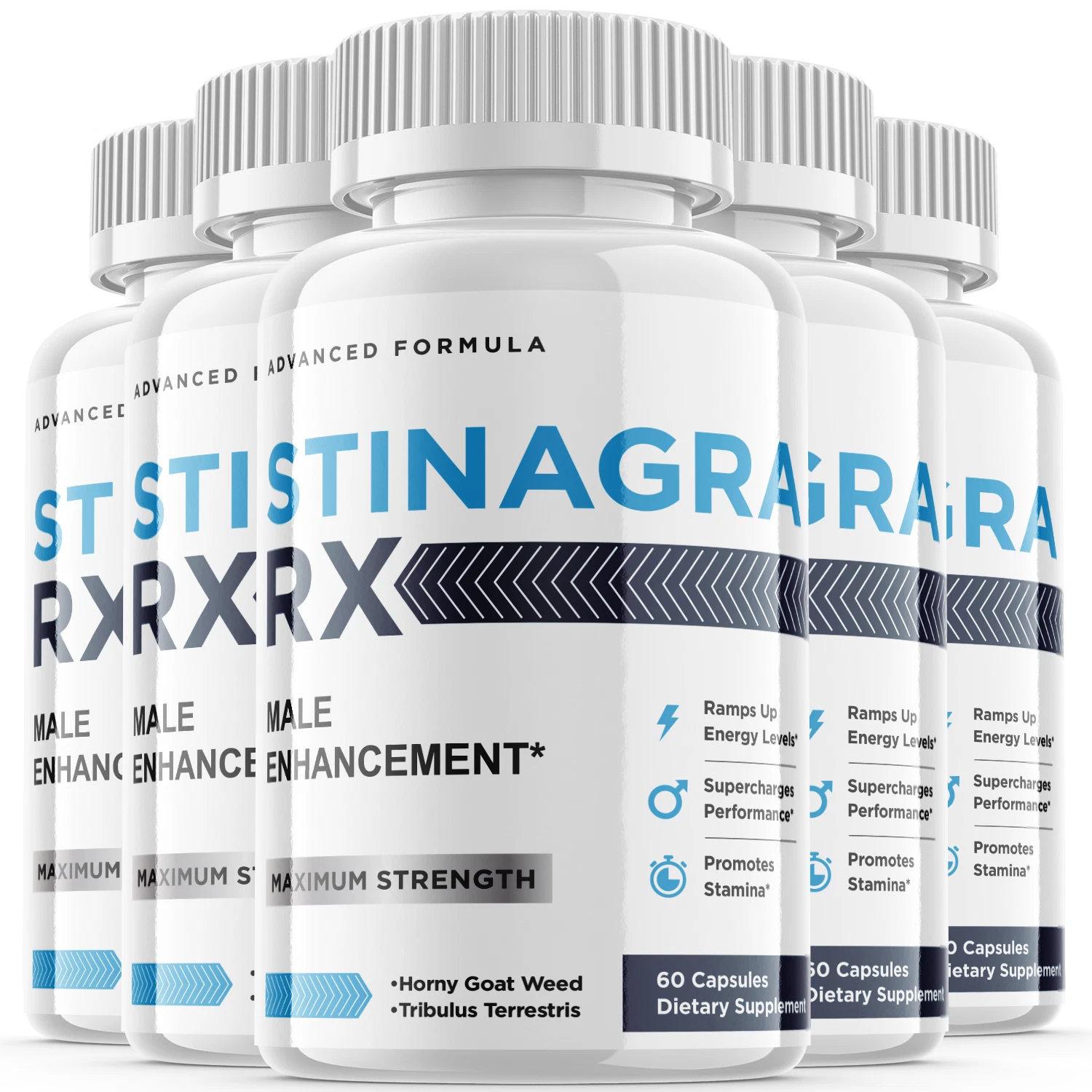 Stinagra RX - Male Virility - 5 Bottles - 300 Capsules