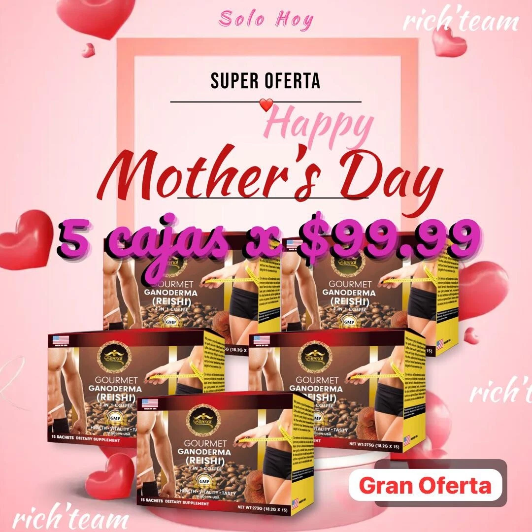 Eternal Spirit Beauty Cafe 4 In 1 con Ganoderma 5 CAJAS