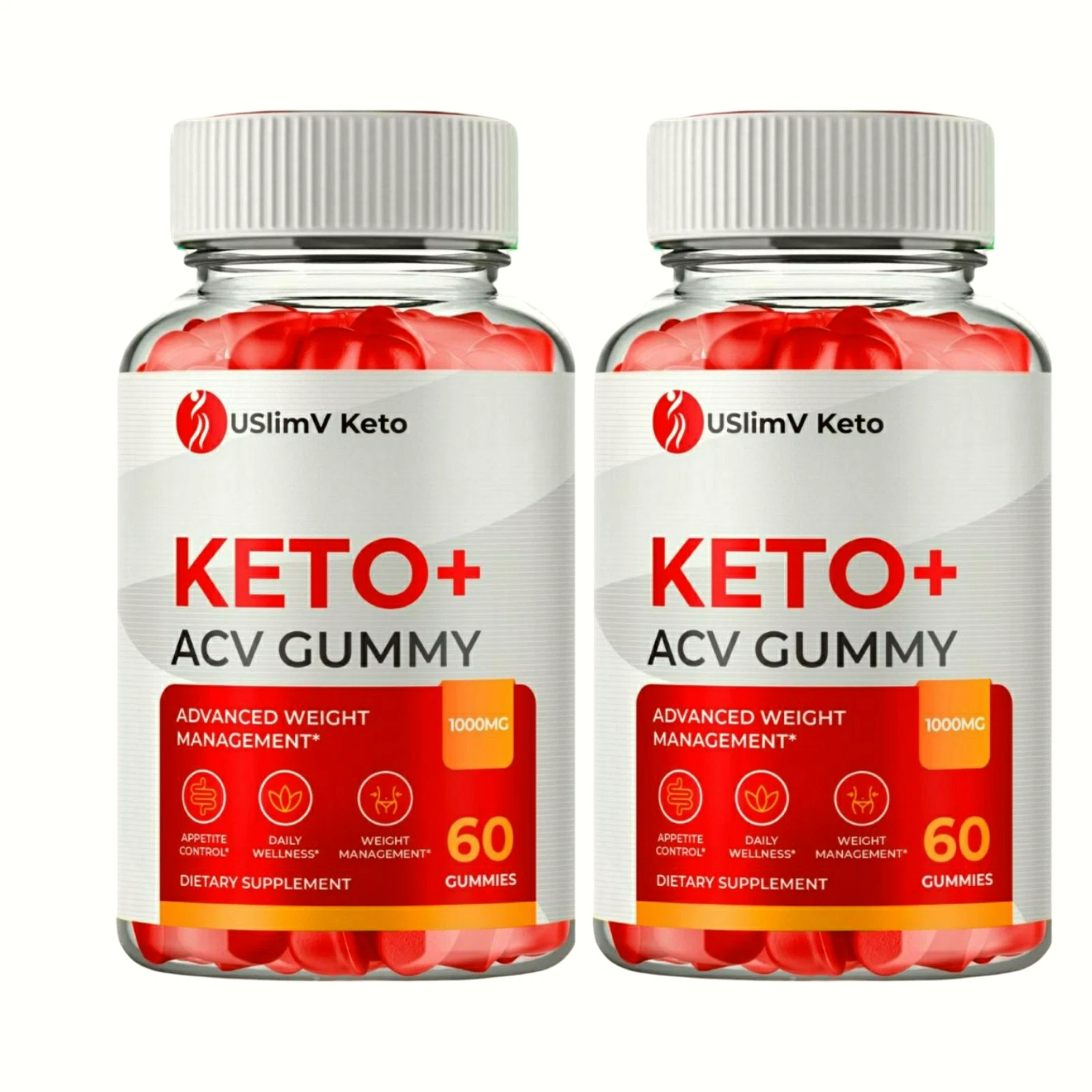 2-Pack USlimV Keto ACV Gummies, USlim V Weight Loss Supplement - 120 Gummies