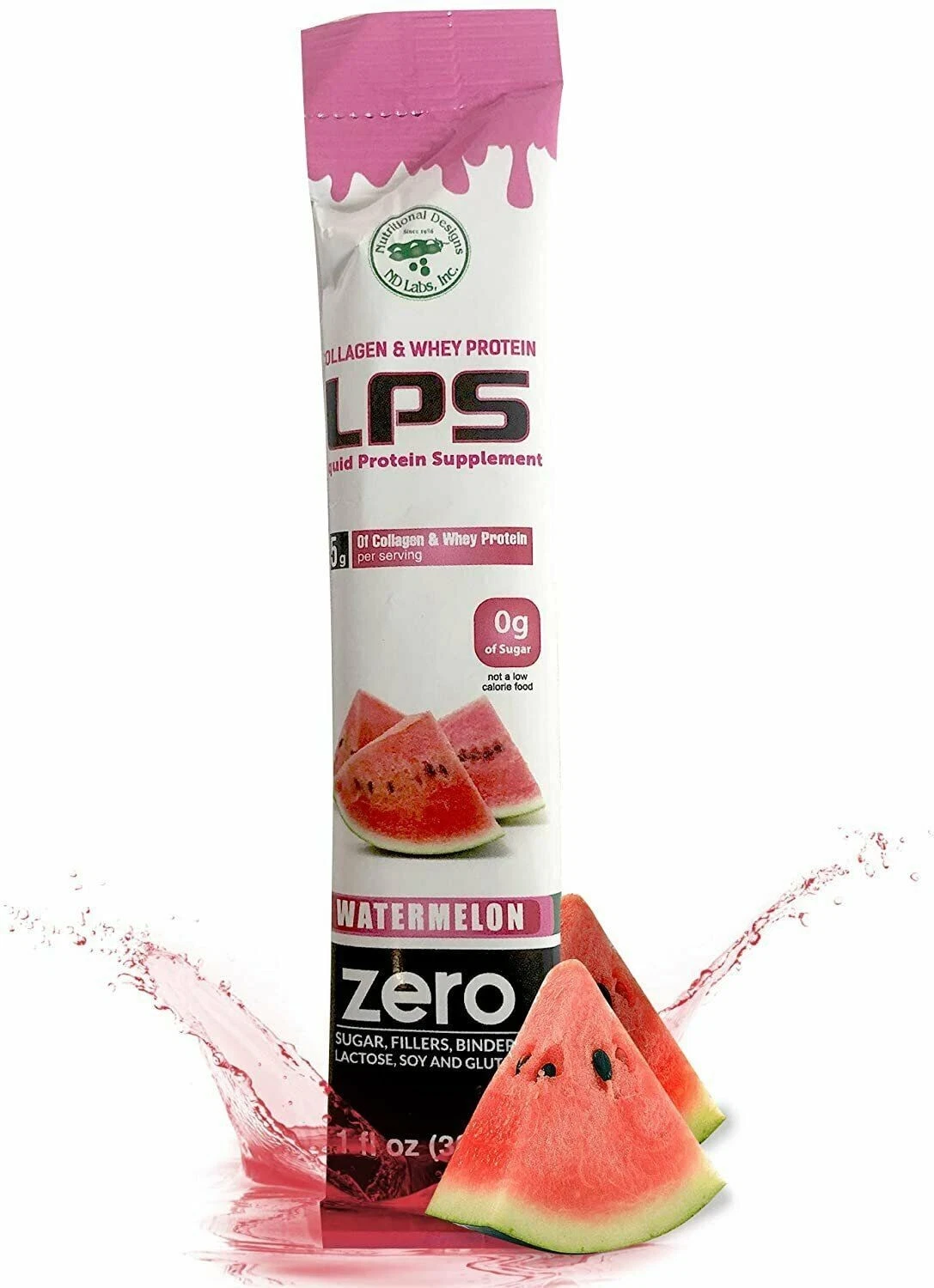 LPS Liquid Collagen + Whey Protein Supplement 15mg - Watermelon 1 oz