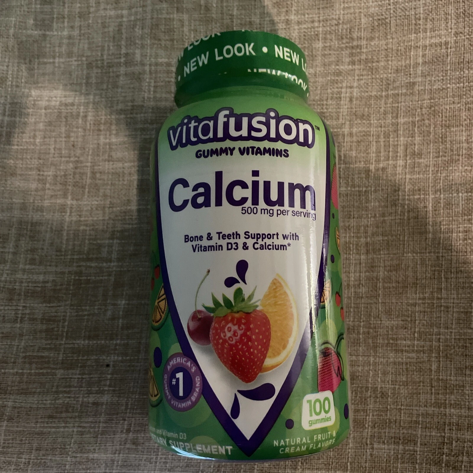 Vitafusion Chewable Calcium Gummy Vitamins Fruit And Cream Flavored 100 Ct 07/26