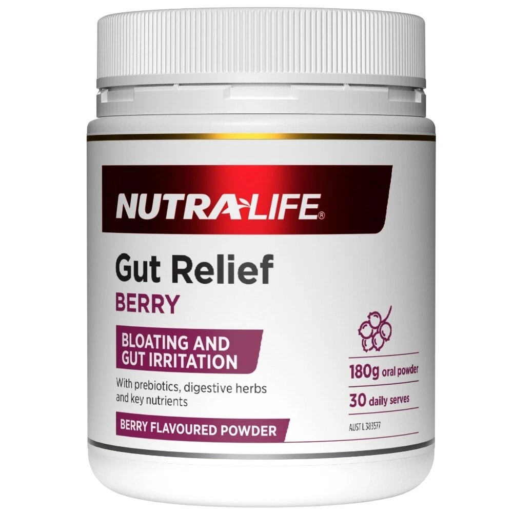 New Nutra-Life Gut Relief Berry 180g NutraLife Bloating & Gut Irritation