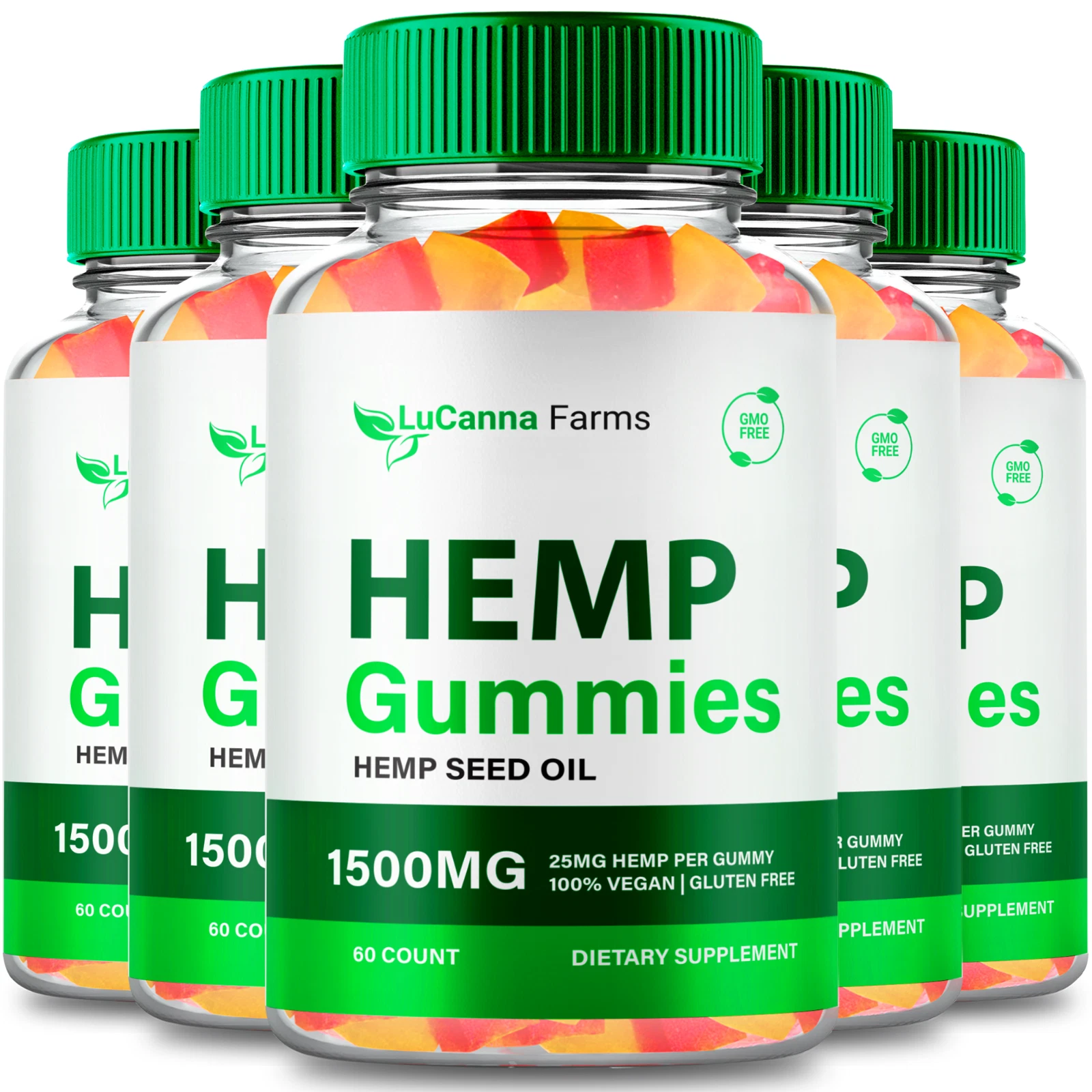 (5 Pack) LuCanna Gummies, All Natural Health & Overall Wellness, (300 Gummies)