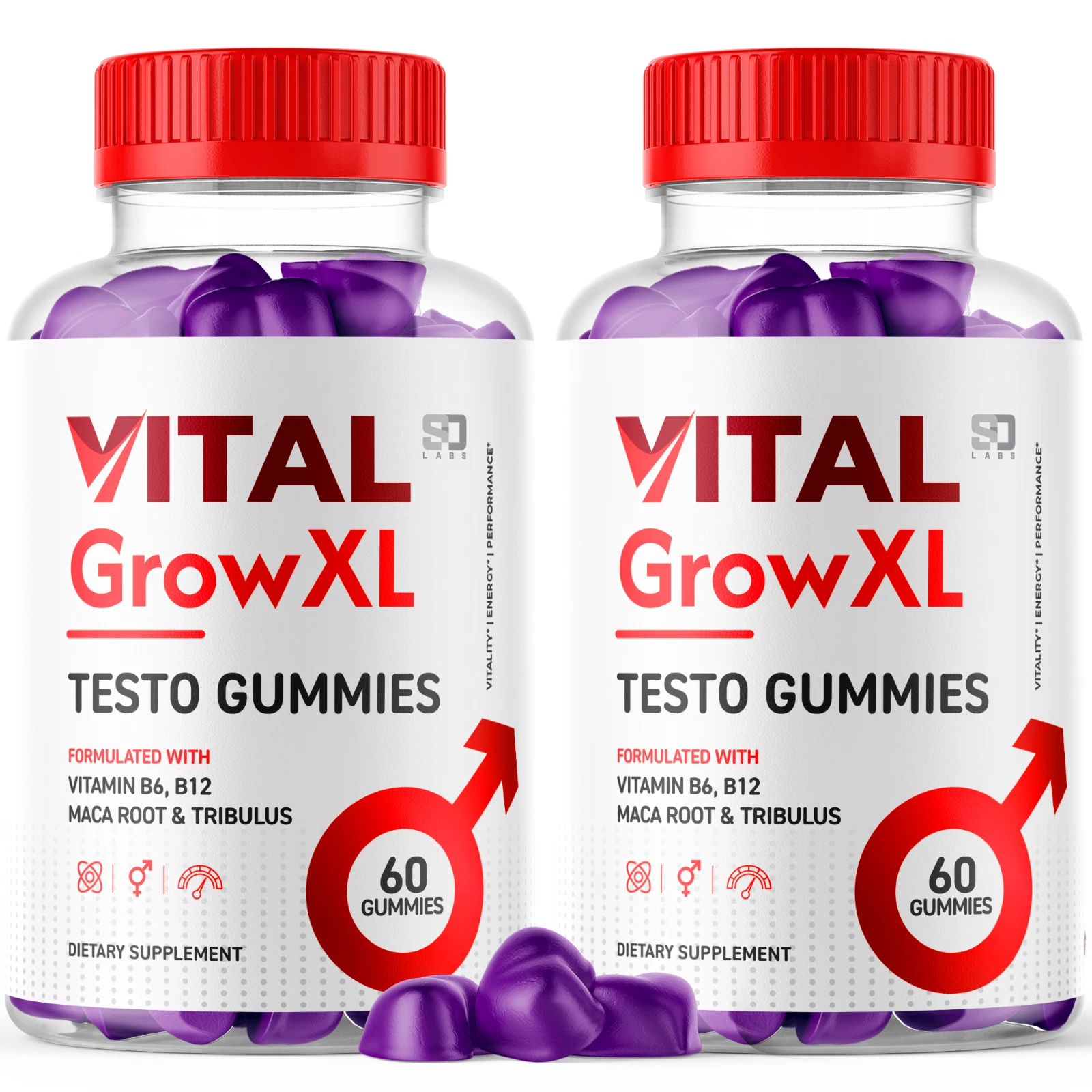 (2 Pack) Vital Grow XL Gummies For Men - Advanced Formula Vitamin Supplement