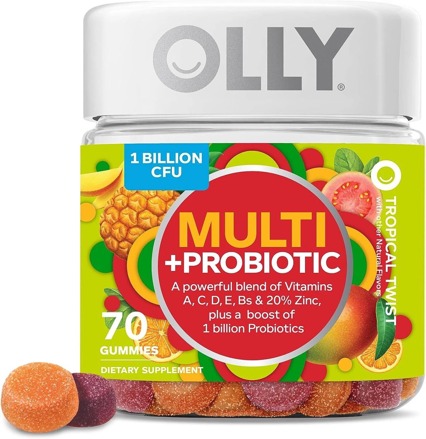 2 Olly Multi Probiotic Tropical Twist 140 Gummies