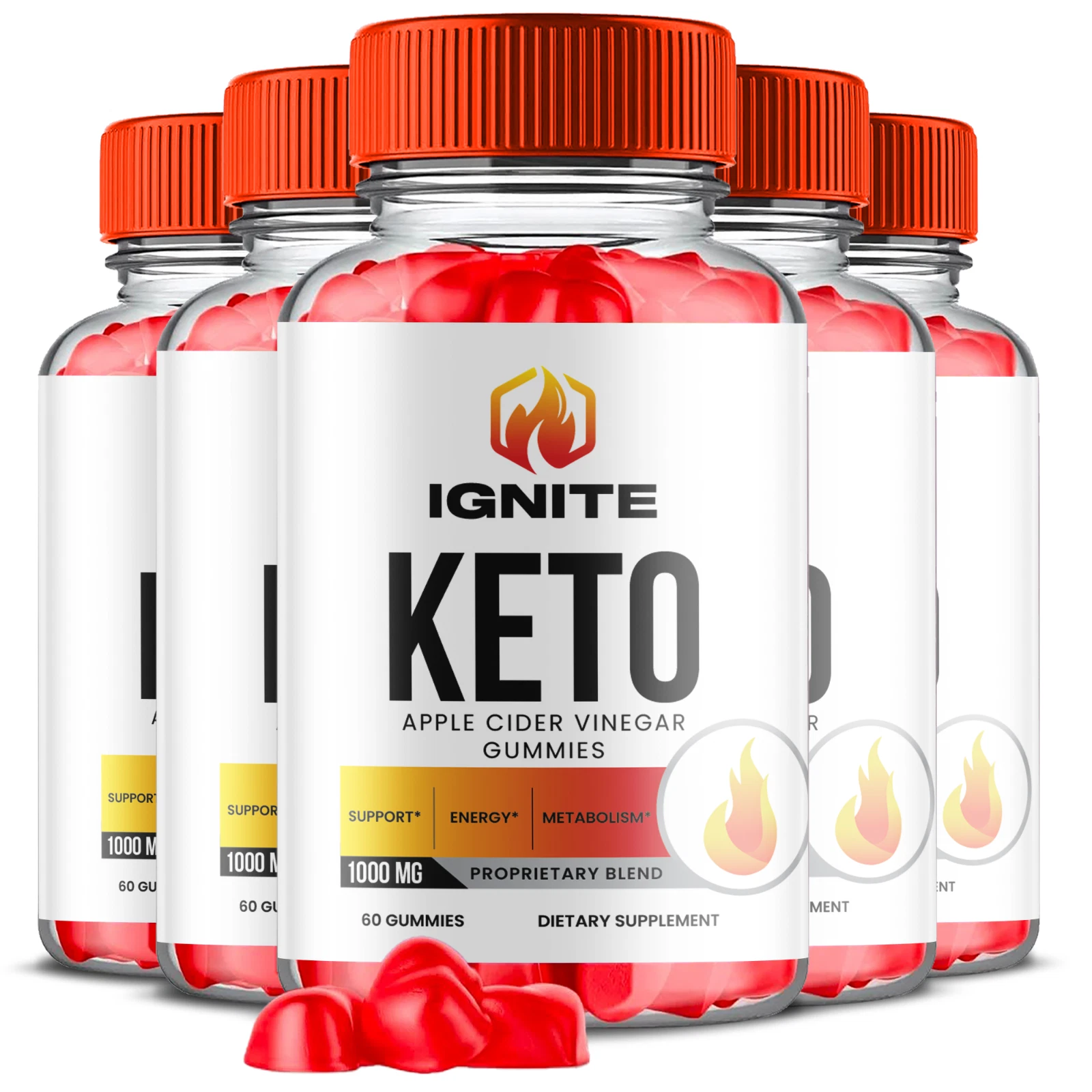 (5 Pack) Ignite Keto, Ignite Keto ACV Advanced Weight Loss Support (300 Gummies)
