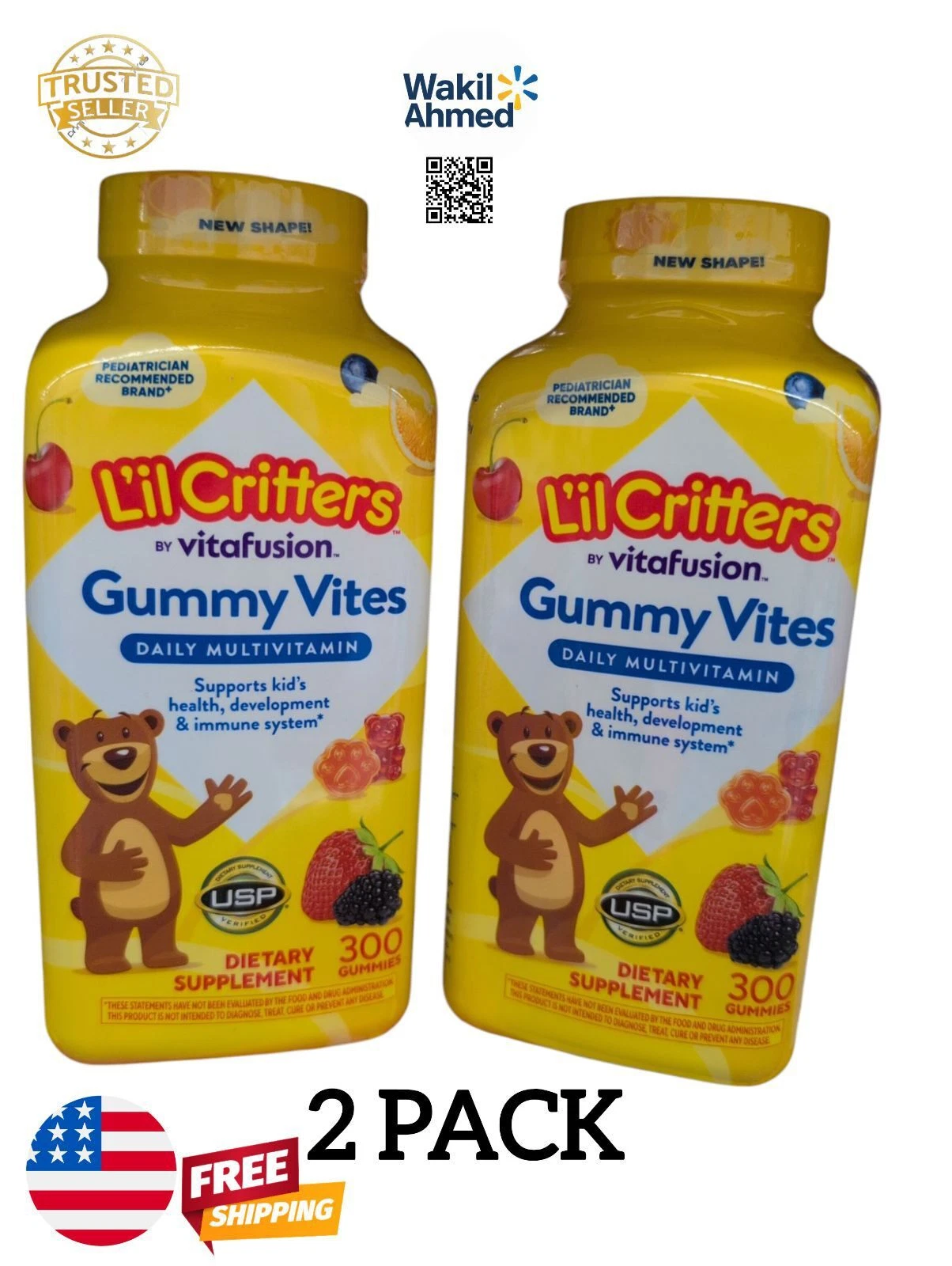 L'il Critters Gummy Vites Complete Multivitamin Kids Gummies 2-Pack 600 Count