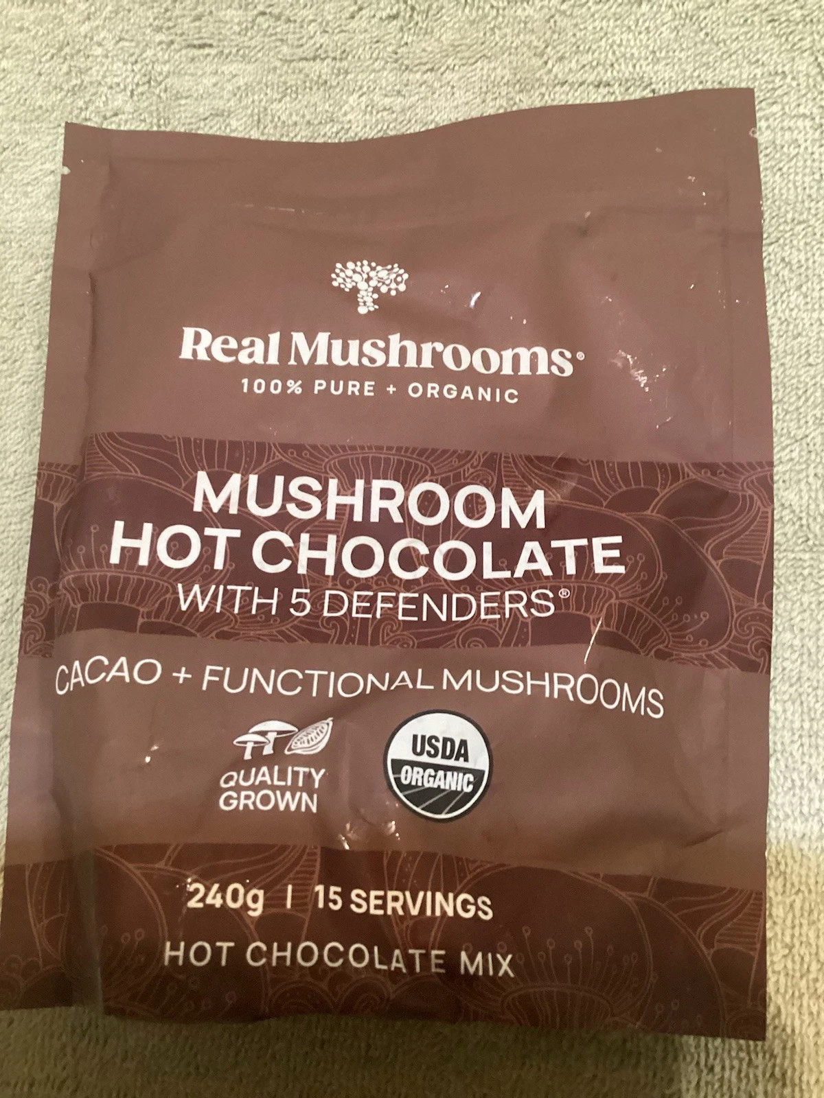 Mushroom Hot Chocolate with 5 Defenders, 240 g 15 Servings Exp 1/2026