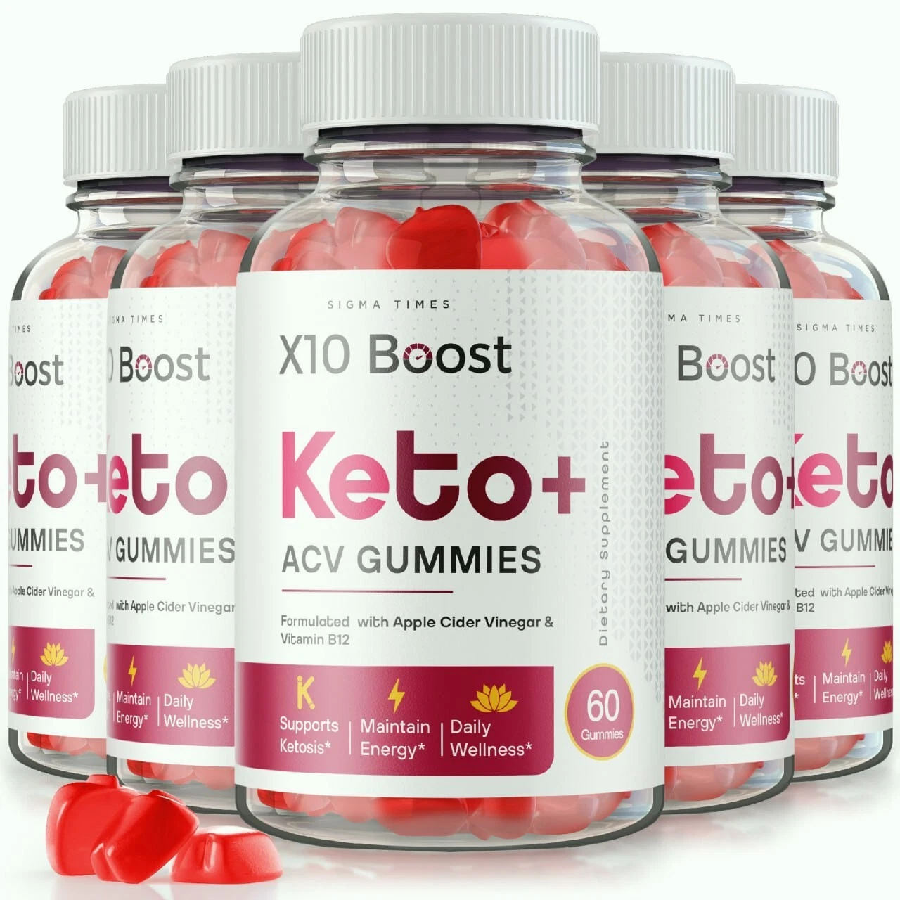 (5 Pack) X10 Boost Keto + ACV Weight Loss Gummies for Increased Energy
