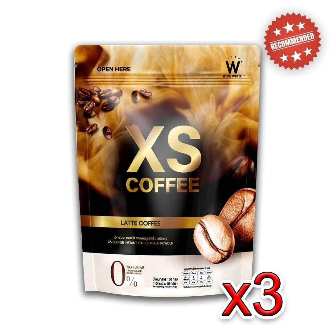 3X Wink White XS Latte and Black Coffee Dietary Supplement Weight Control Drink.