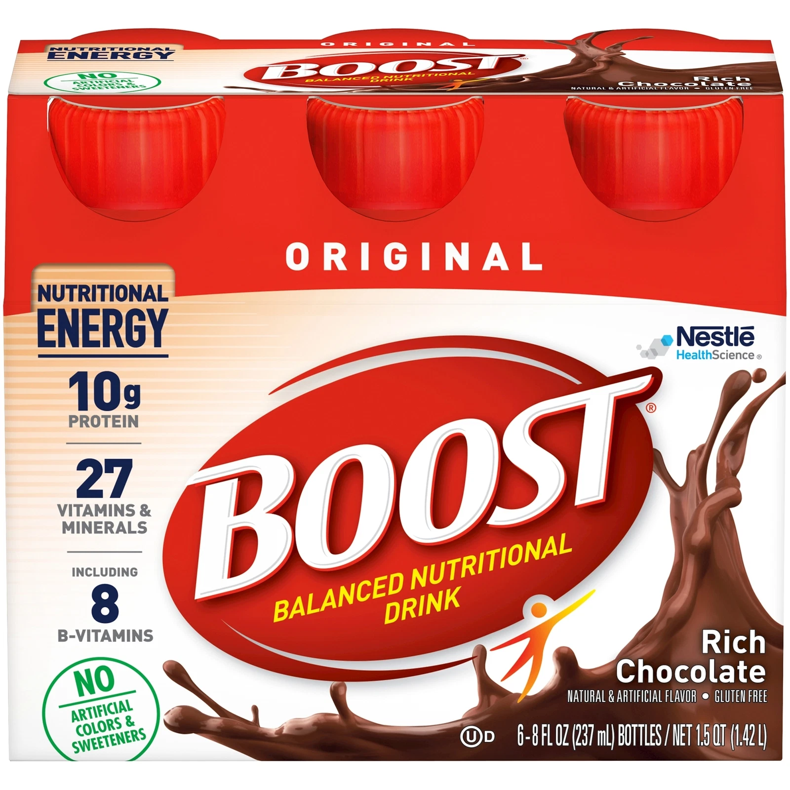 Nestle Boost Original Balanced Nutritional Drink Chocolate 8 oz Bottle 24 Ct