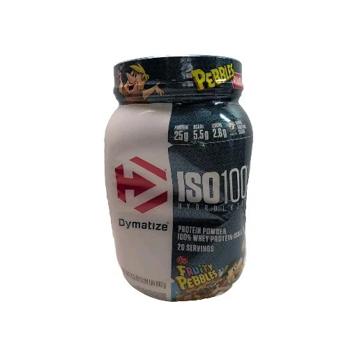 Dymatize ISO 100 Whey Protein Isolate 1.3 lb, 20 Servings FRUITY PEBBLES - 07/25