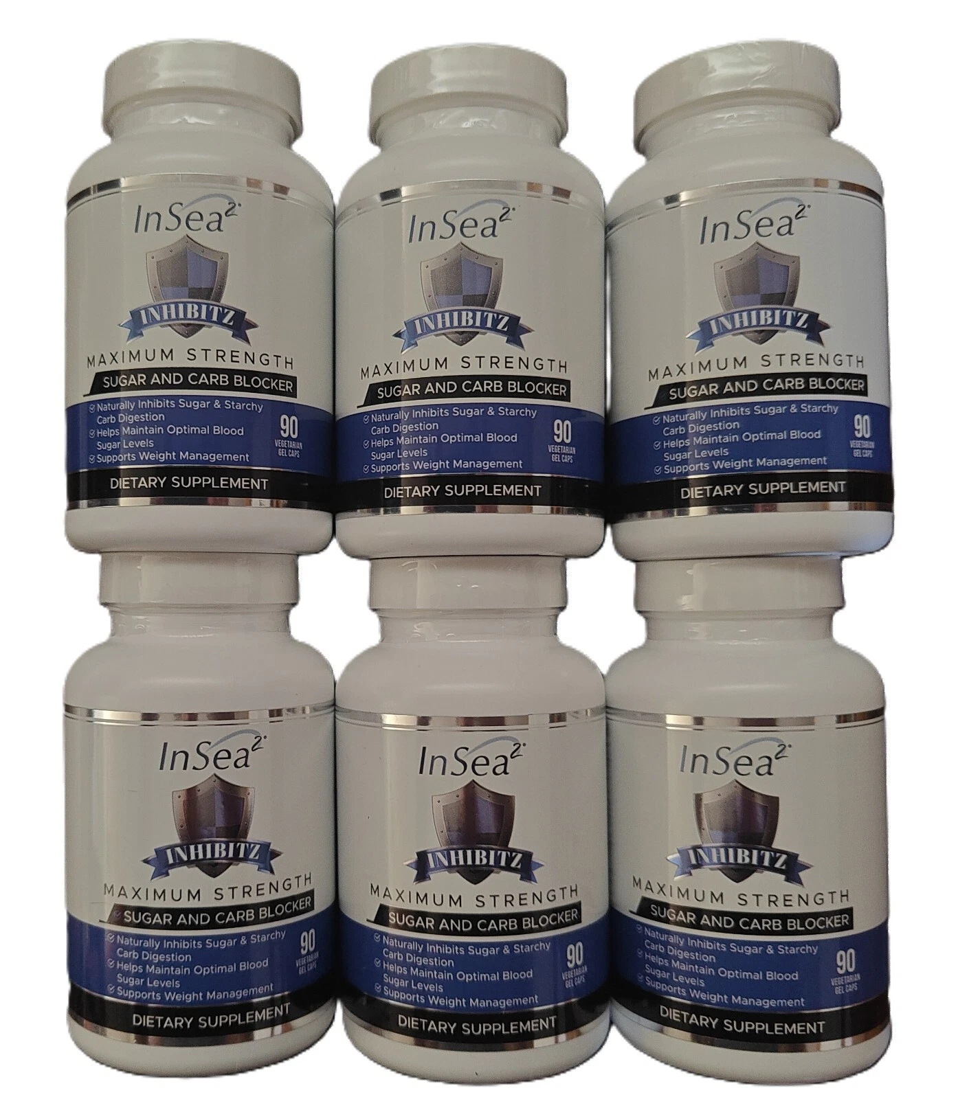 Carb & Sugar blocker weight loss keto. INHIBITZ with InSea2-L Arabinose-SIX PACK