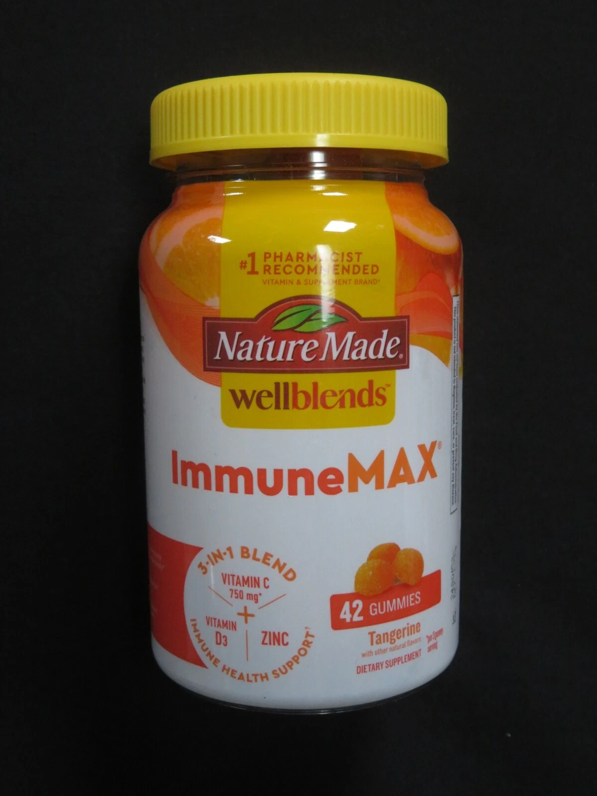 Nature Made Wellblends ImmuneMAX 42 Gummies 3-in-1 Blend Tangerine !