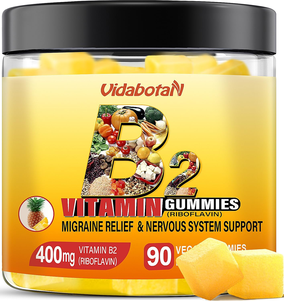 Vitamin B2 Gummies- Riboflavin 400Mg with Magnesium & Coq10 for Kids & Adults...