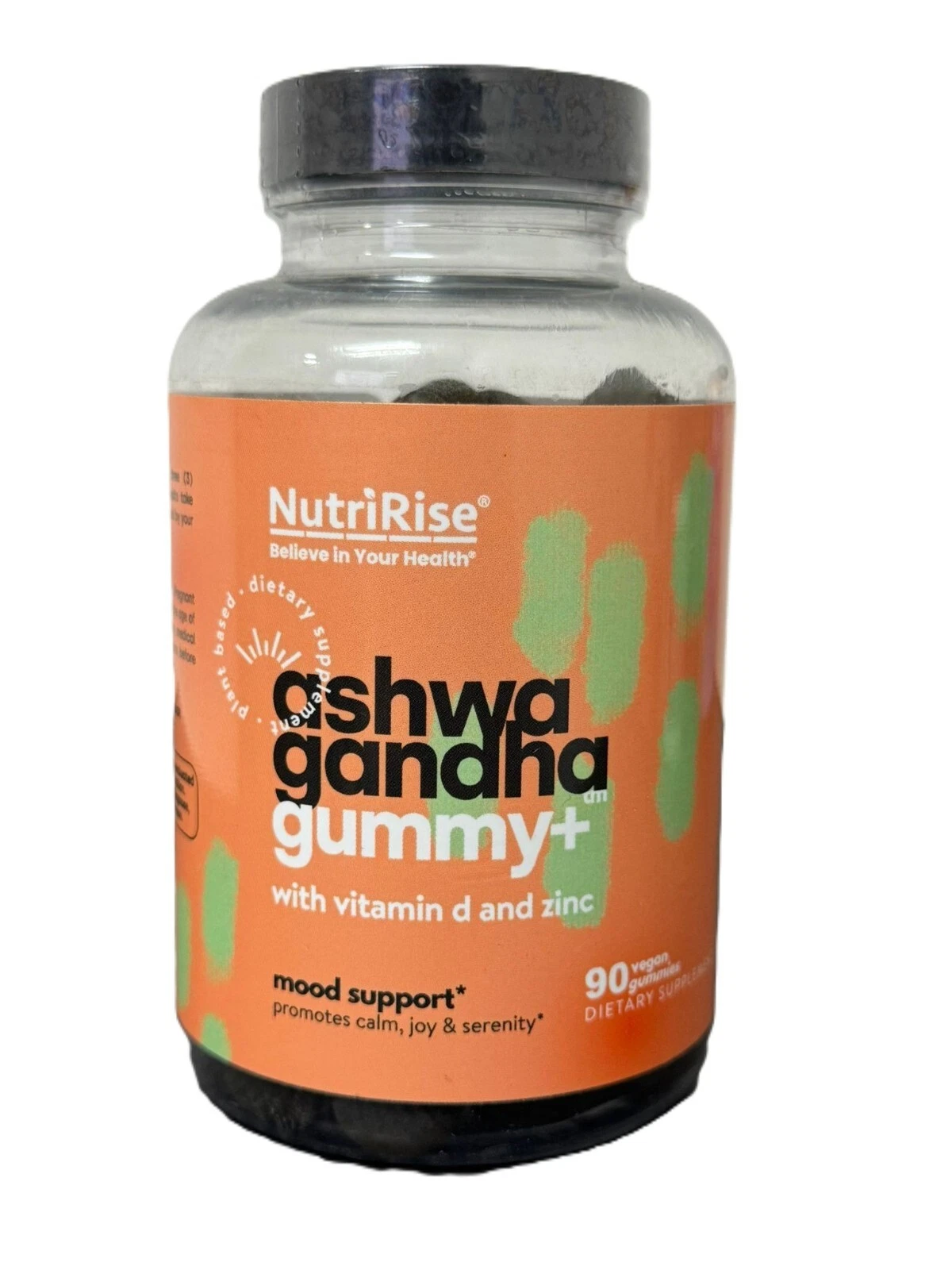 Nutririse High Potency Ashwagandha 90 Gummies Vitamin D, Zinc, Support EXP:10/24