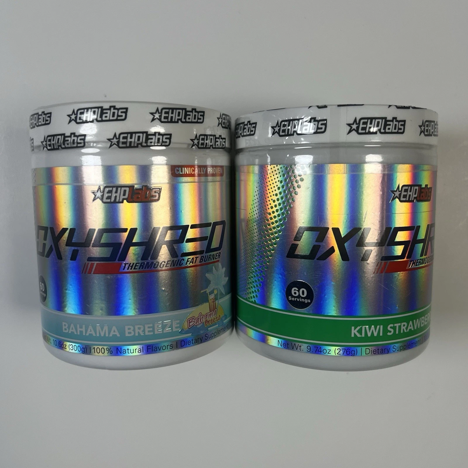 EHP Labs 2 Pack OxyShred Thermogenic Fat Burner Kiwi Strawberry & Bahama Breeze