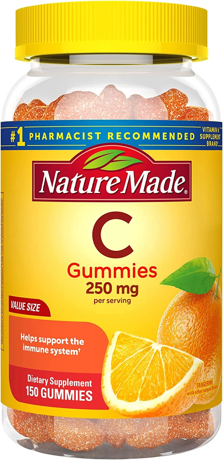 Nature Made Vitamin C 250 mg Gummies, Supplement for Immune Support 80ct 150ct