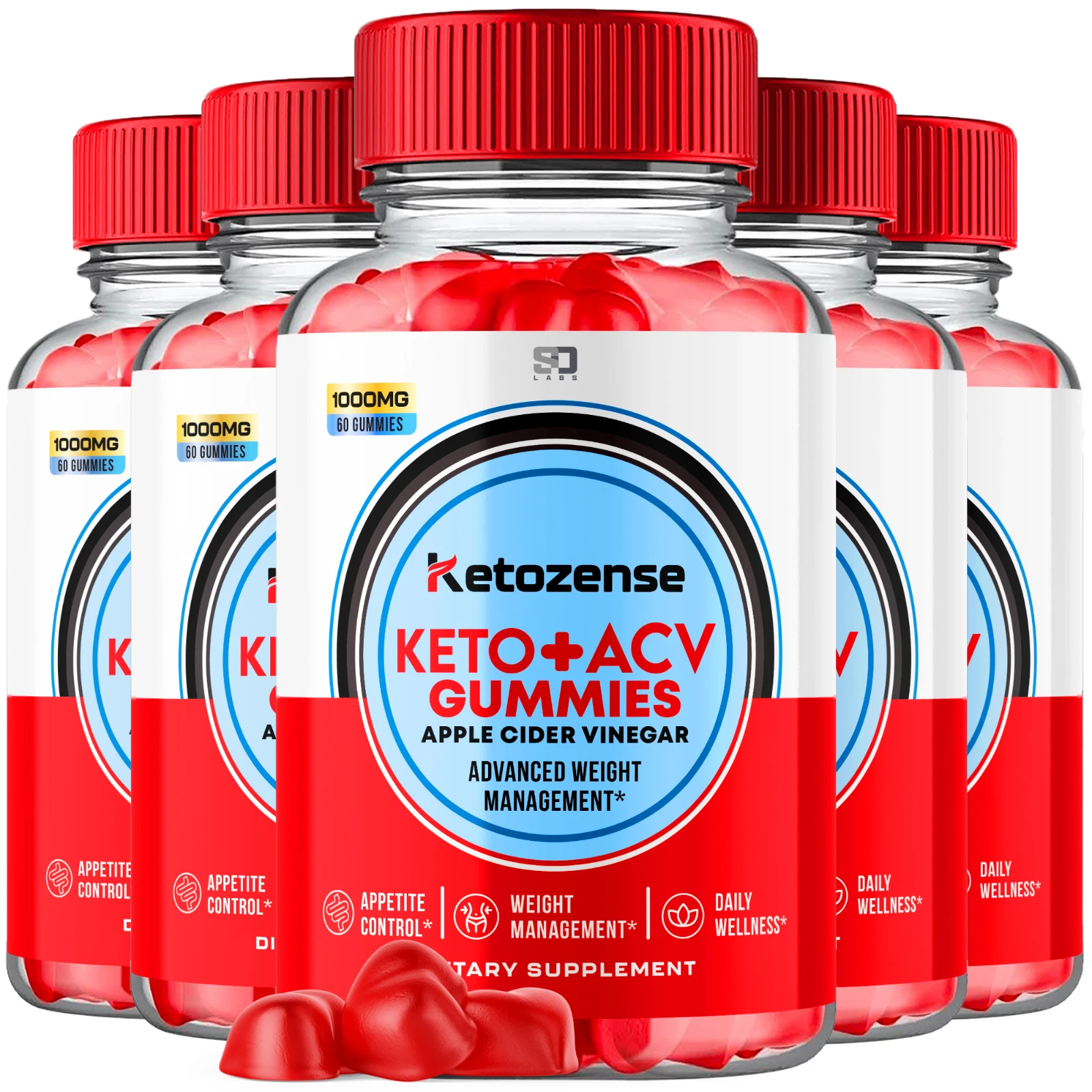 (5 Pack) Ketozense Keto Gummies, Ketozense ACV Gummies Weight Loss (300 Gummies)