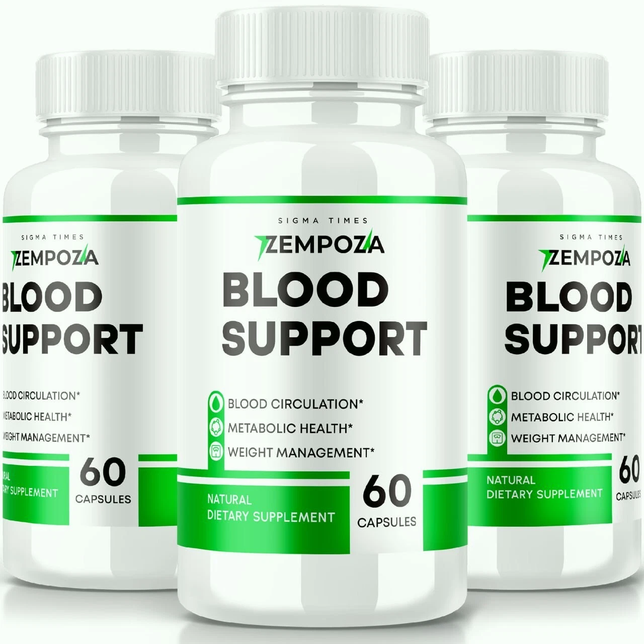 (3 Pack) Zempoza Blood Support Pills for Healthy Blood Sugar and Pressure Levels