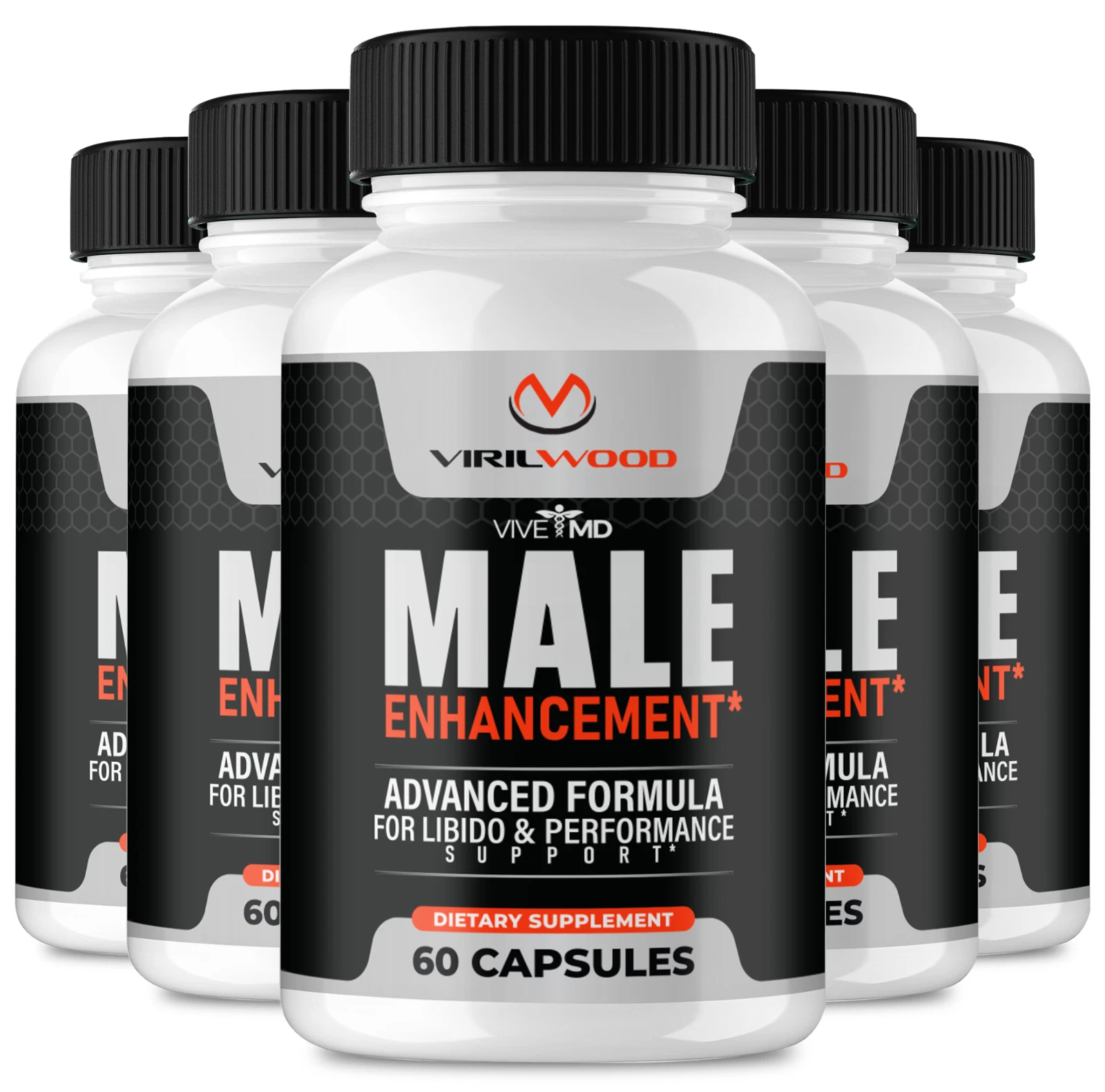 (5 Pack) Virilwood Enhancement Pills for Men to Boost Vitality & Performance