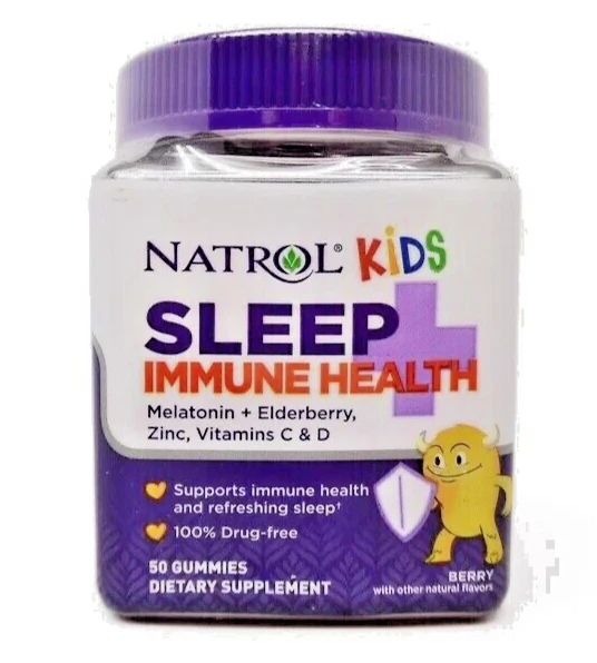 Natrol KiDS SLEEP IMMUNE HEALTH - 50 Berry Gummy Supplements -