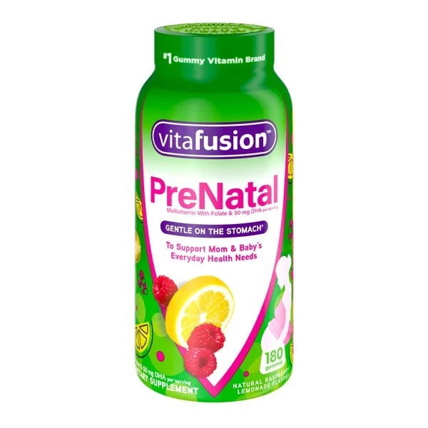 vitafusion Prenatal Multivitamin Gummy with Folate & DHA, 180 Gummies