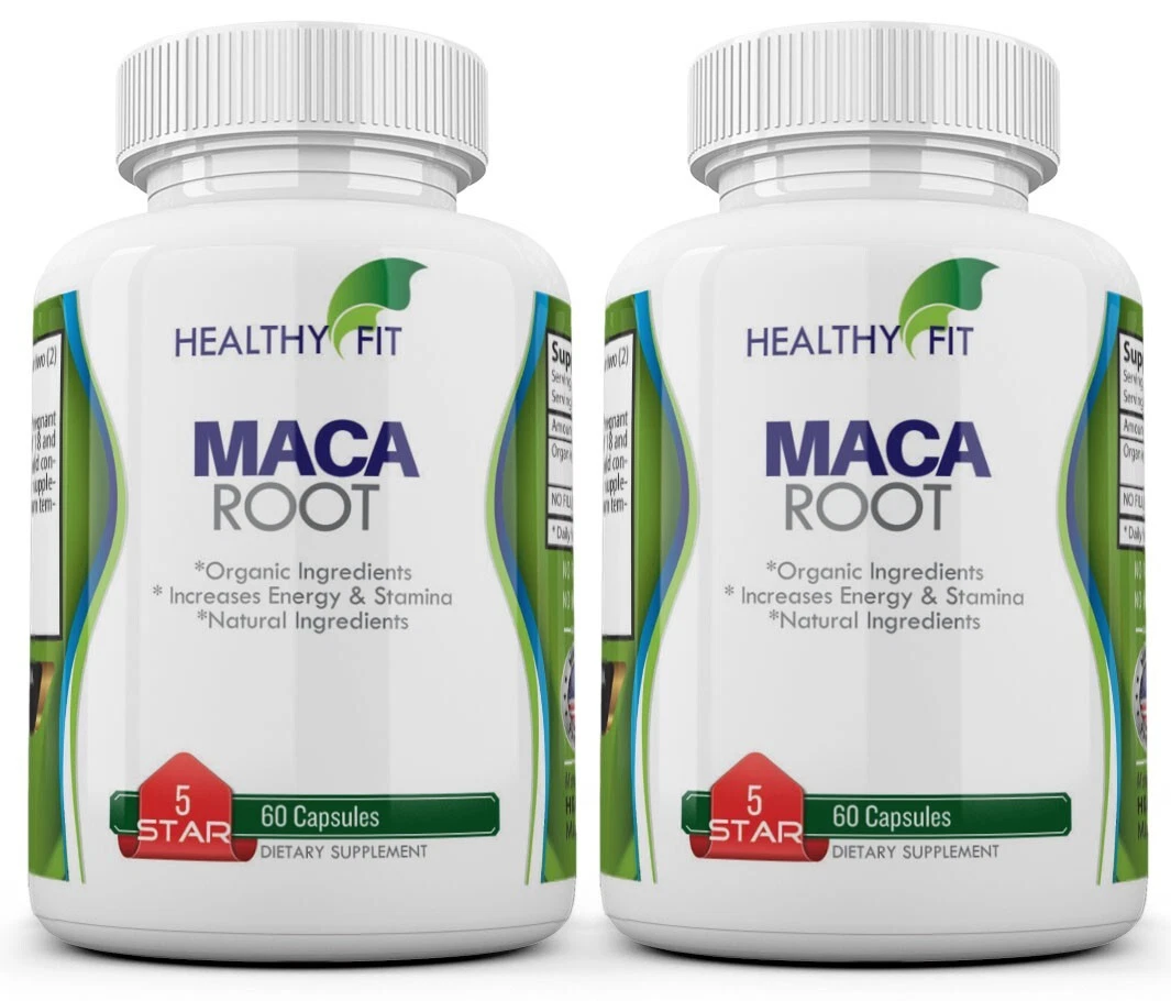 2x Pure Organic MACA ROOT 1200 MG capsules ( lepidum mayenil ) from Peru Organic