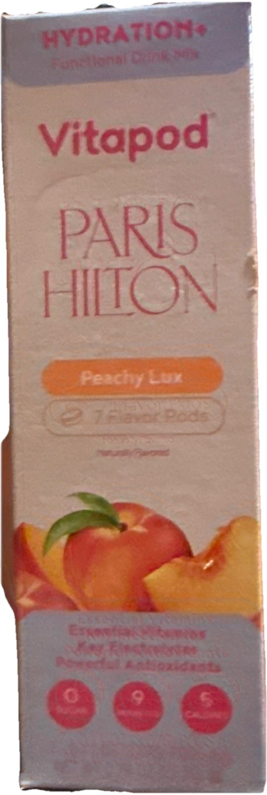 Paris Hilton Vitapod Hydration Peachy Lux Drink Mix 7 Pods 0 Sugar 5 Calories