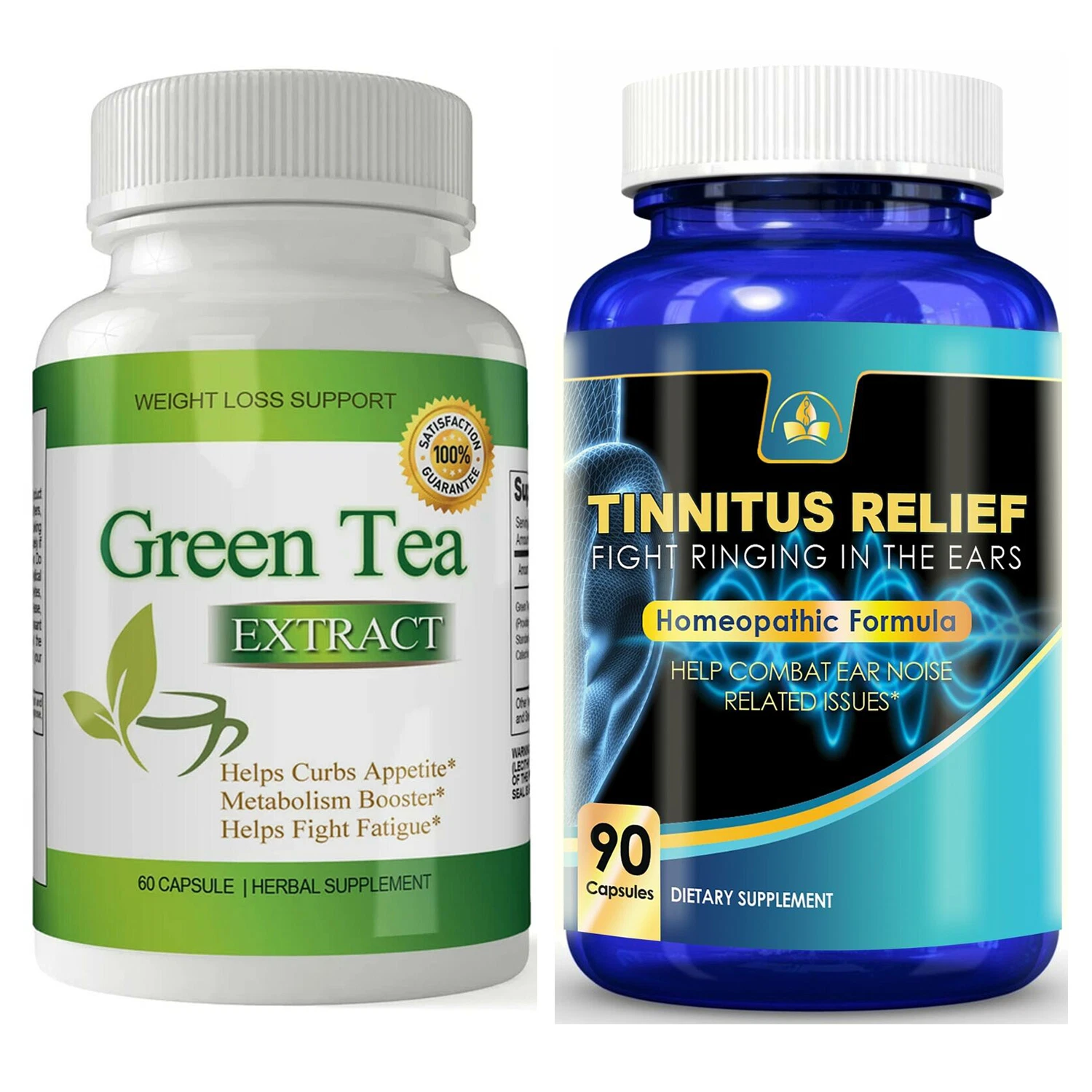Green Tea Extract Weight Loss & Tinnitus Relief Fight Ear Ringing Supplements