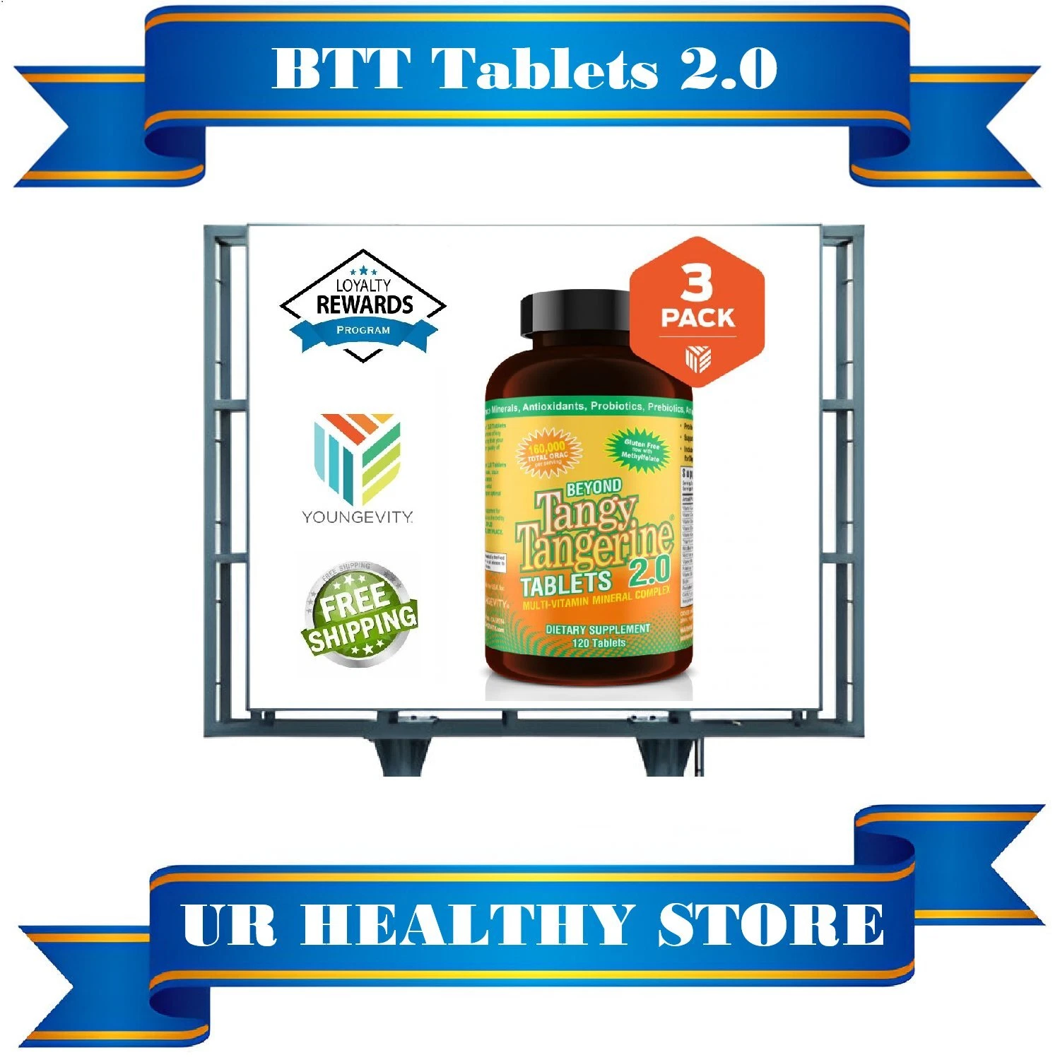 Youngevity Beyond Tangy Tangerine 2.0 120 Tablets (3 PACK) - BTT Supplement
