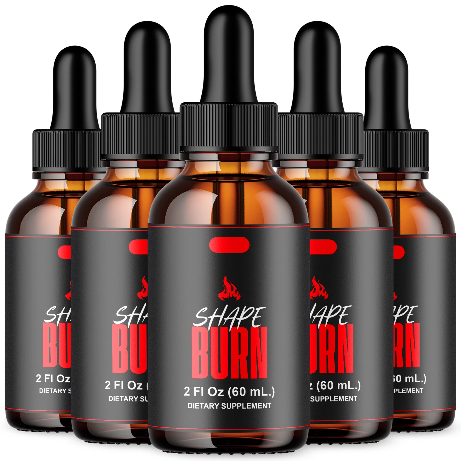 Shape Burn Drops Advanced Fitness Support All Natural Supplement (5 Pack)