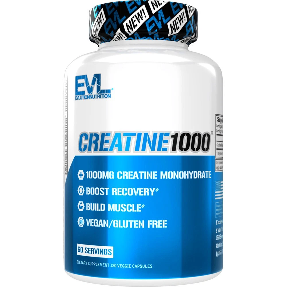 Creatine Monohydrate Pills 120Ct - EVL Nutrition Muscle Builder & Recovery Suppl