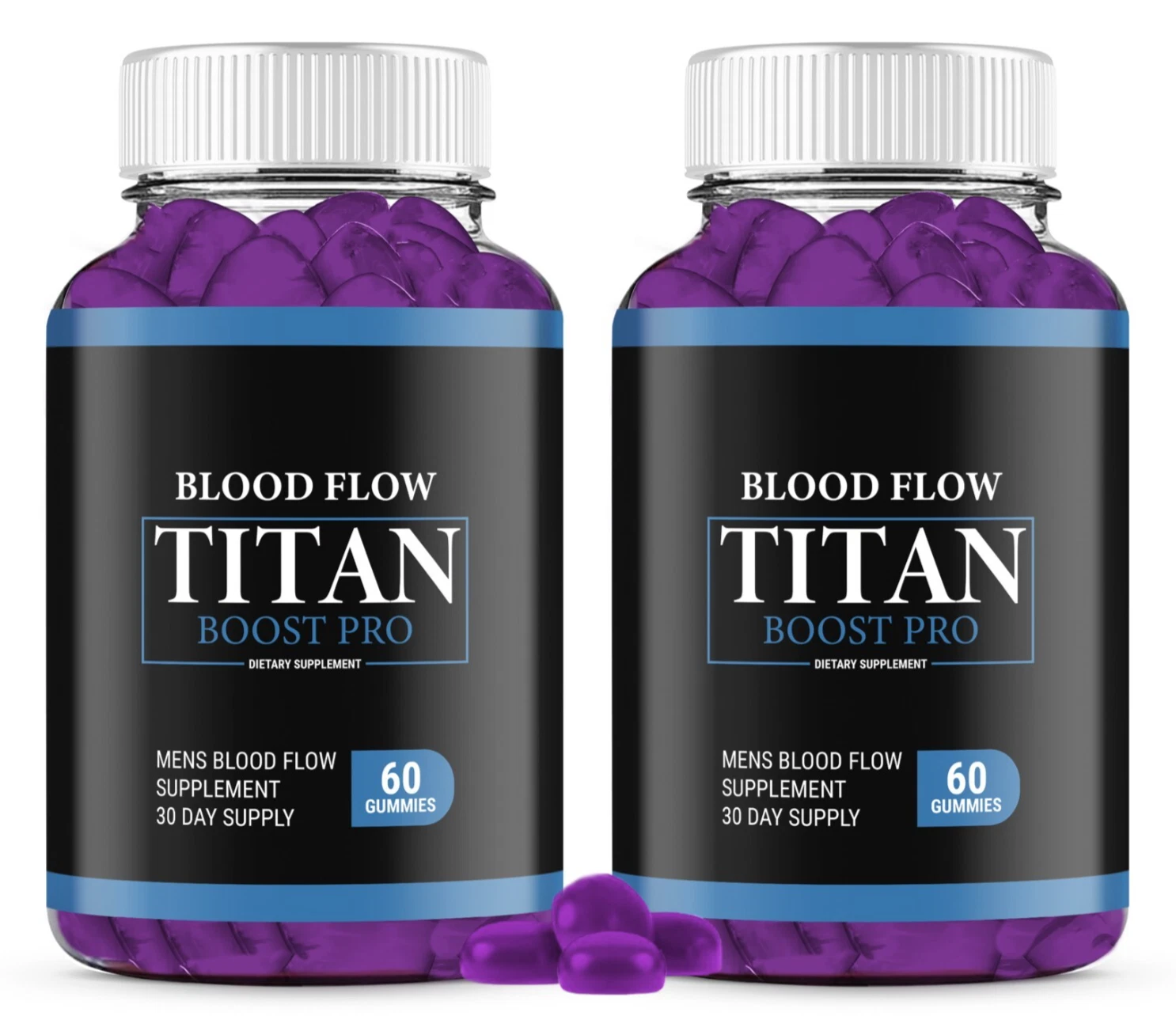( 2 Pack ) Blood Flow Titan Boost Pro Gummies, Mens Blood Flow Supplement
