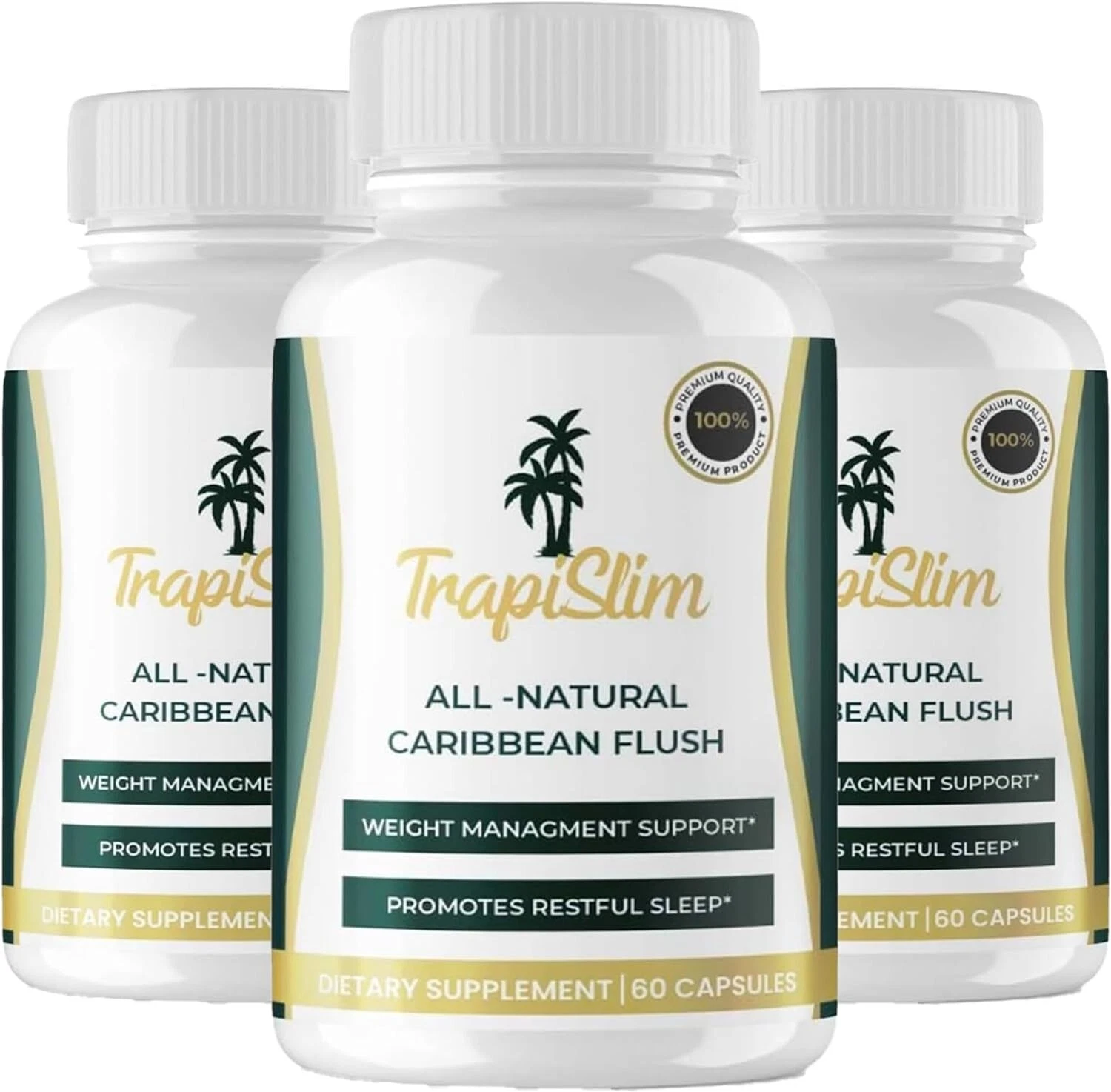 (3 Pack) Tropislim Caribbean Flush Capsules to Enhance Sleep and Weight Loss