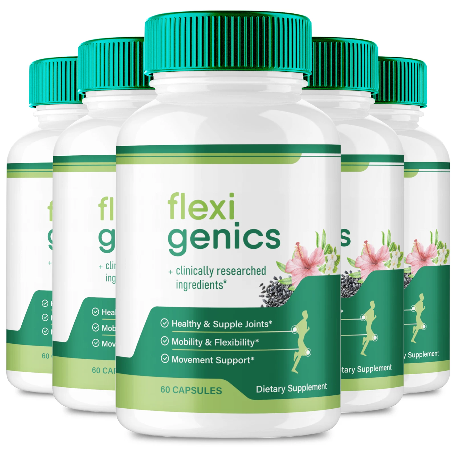 (5 Pack) Flexigenics Capsules Dietary Supplement for Muscle & Joint Discomfort