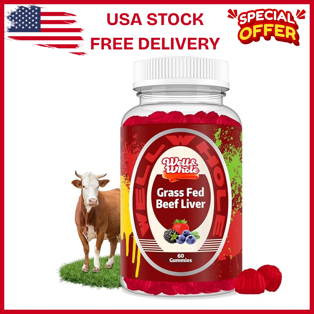 Grass Fed Beef Liver Gummies Dessicated Beef Liver Supplement for Energy Immu...
