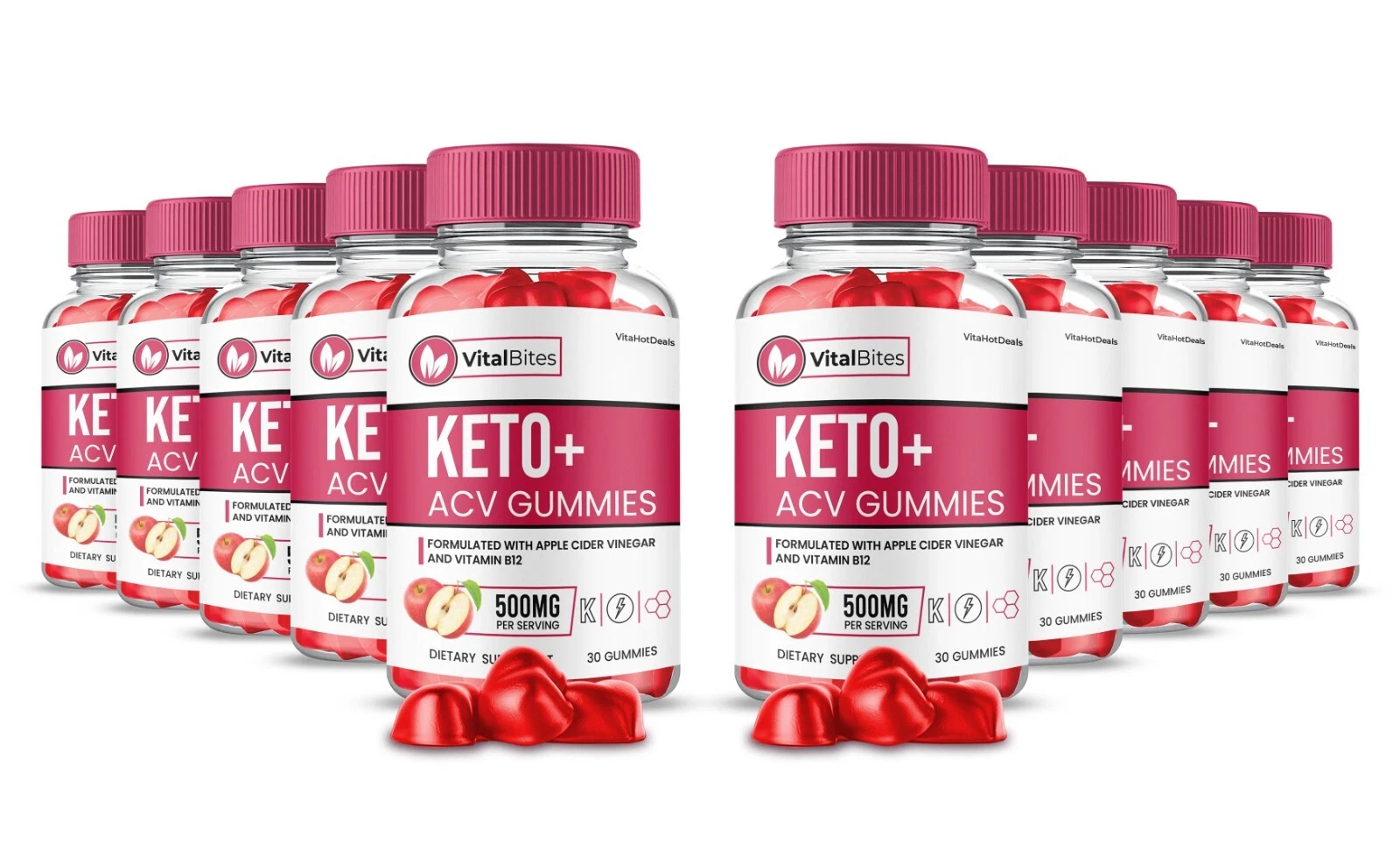 Vital Bites ACV Gummies, Max Strength Formula For Men and Women (10 Pack)