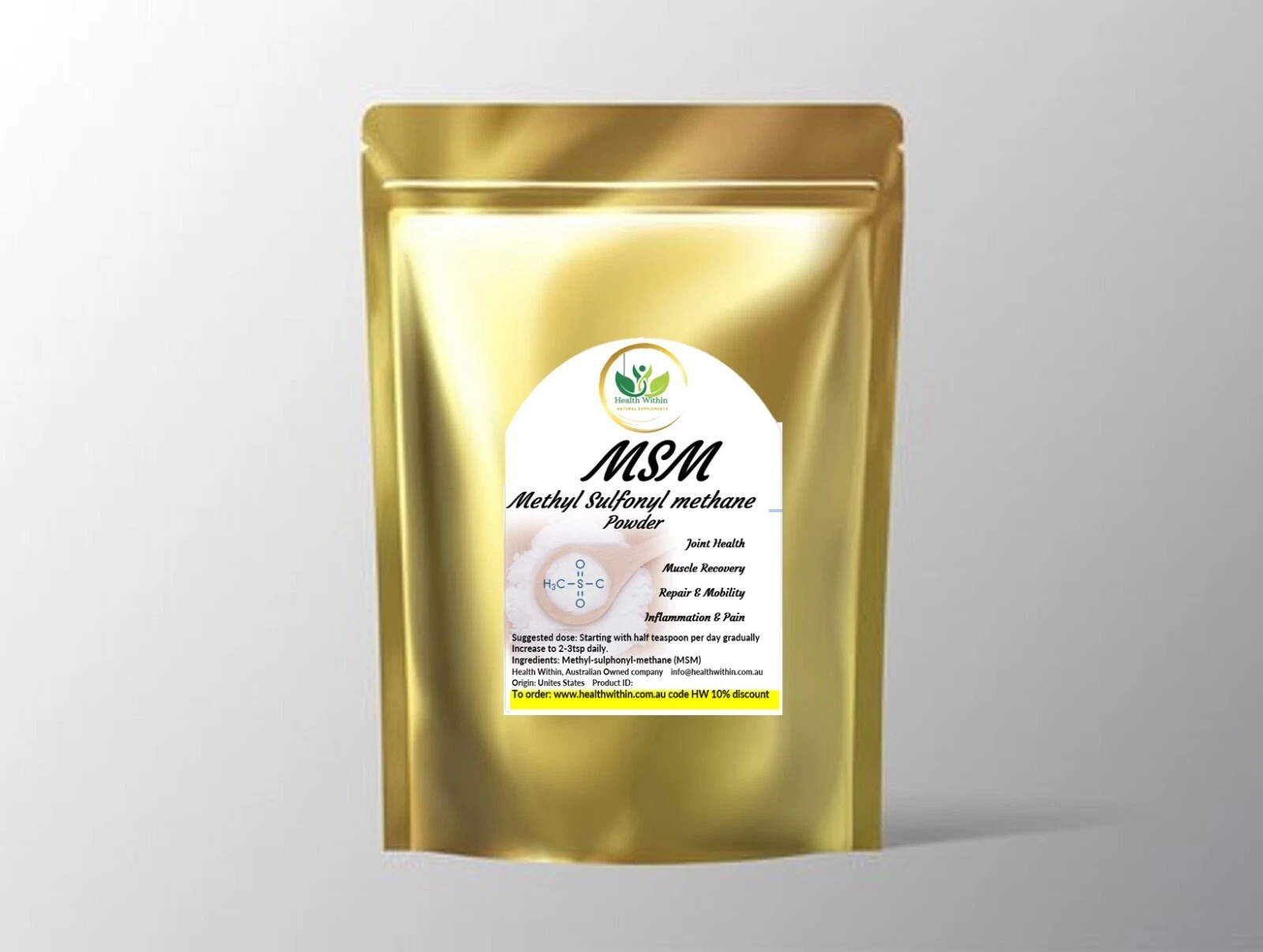 PremiumPure MSM Powder 1kg HighestQuality Human Grade Vegan GF Pine Tree Derived