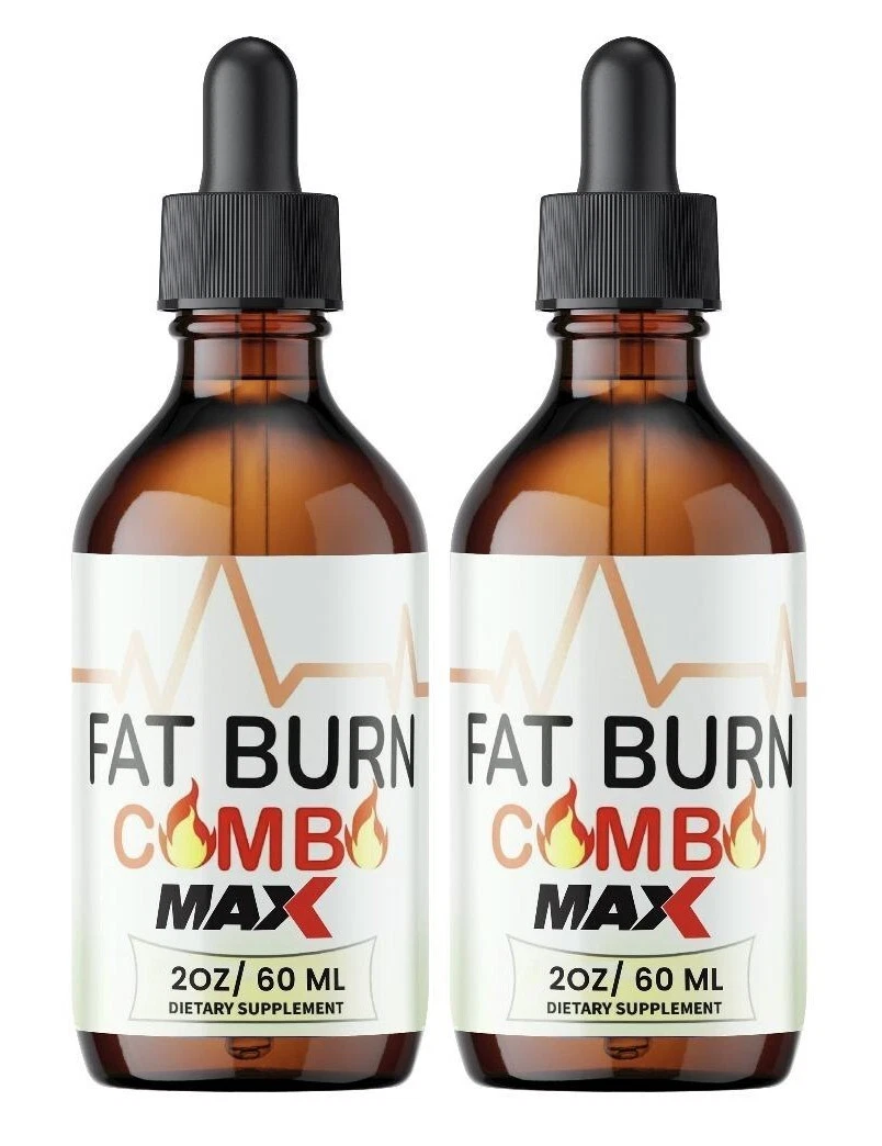 (2 Pack) Fat Burn Combo MAX WeightLoss Drops to Suppress Appetite & Boost Energy