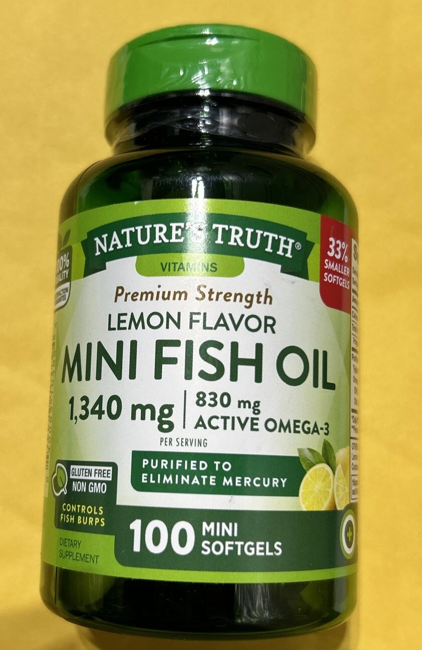 Omega 3 Fish Oil Capsules | 1340mg | 100 Softgels | Non-GMO | by Nature's Truth