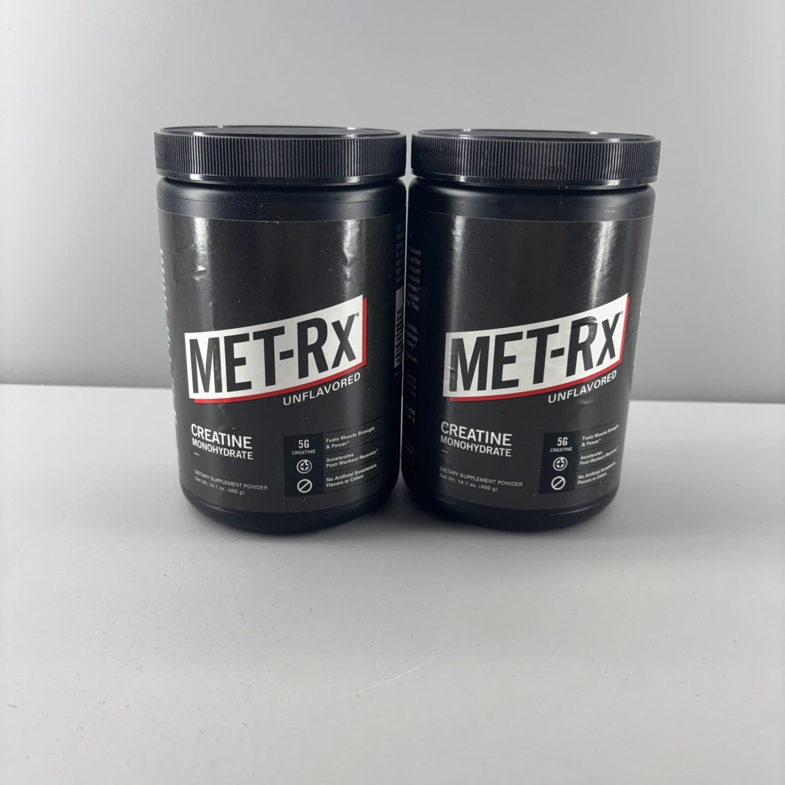 2 Met RX Creatine Monohydrate Powder Supplement Unflavored 400 Gram EXP 06/2025