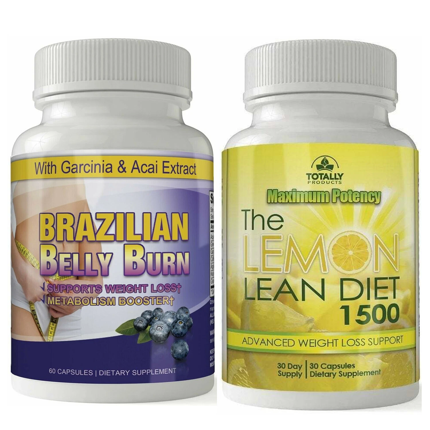 Brazilian Belly Burn Garcinia Acai Berry & Lemon Lean Weight Loss Diet Capsules