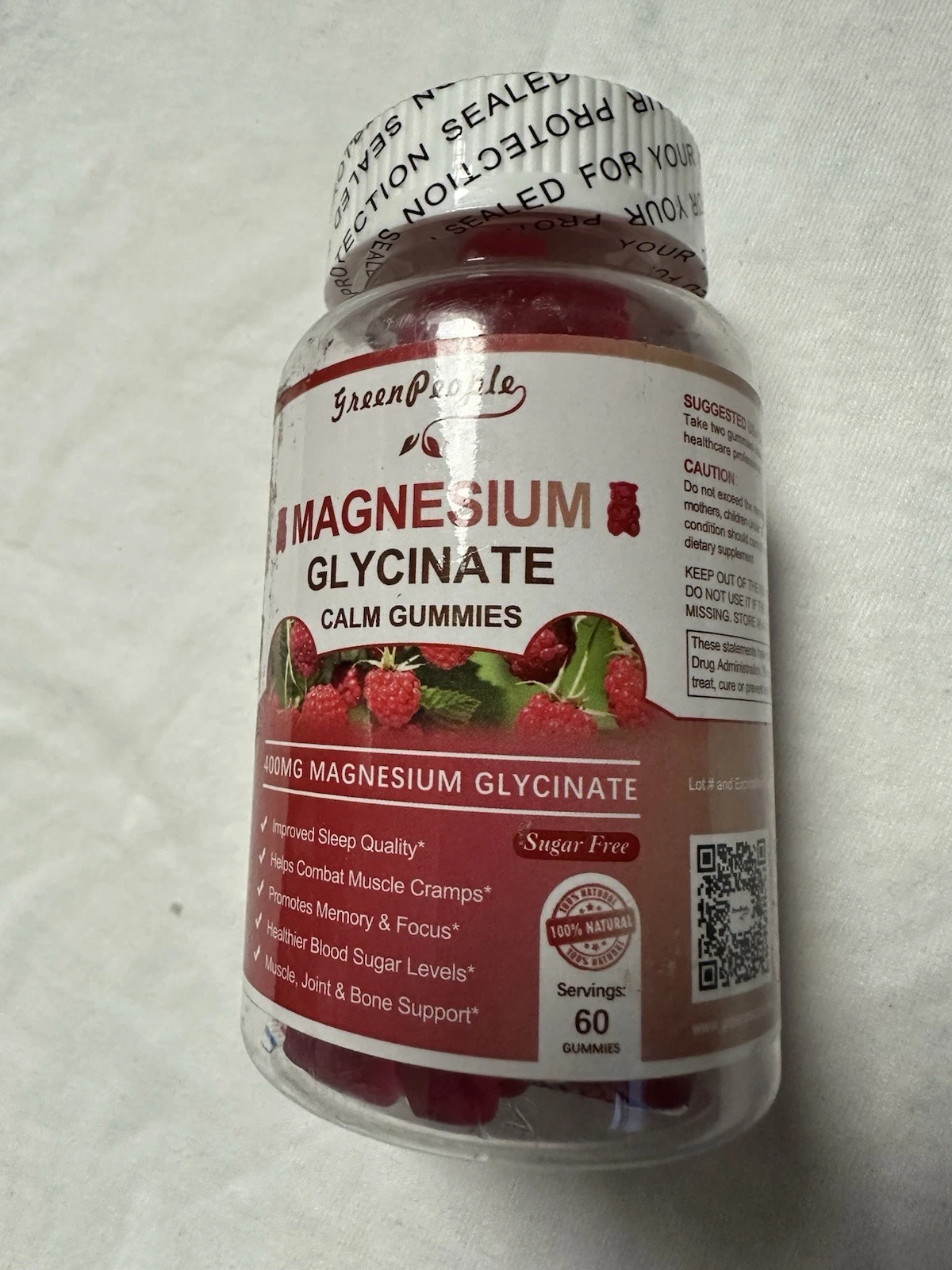 400mg Magnesium Glycinate Gummies Vitamin D, B for Calm Support & Sleep Exp 1/26