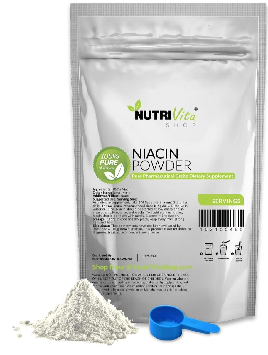 2X 250g (1.1lb 500g) 100% PURE NIACIN NICOTINIC ACID POWDER VITAMIN B3 HEART