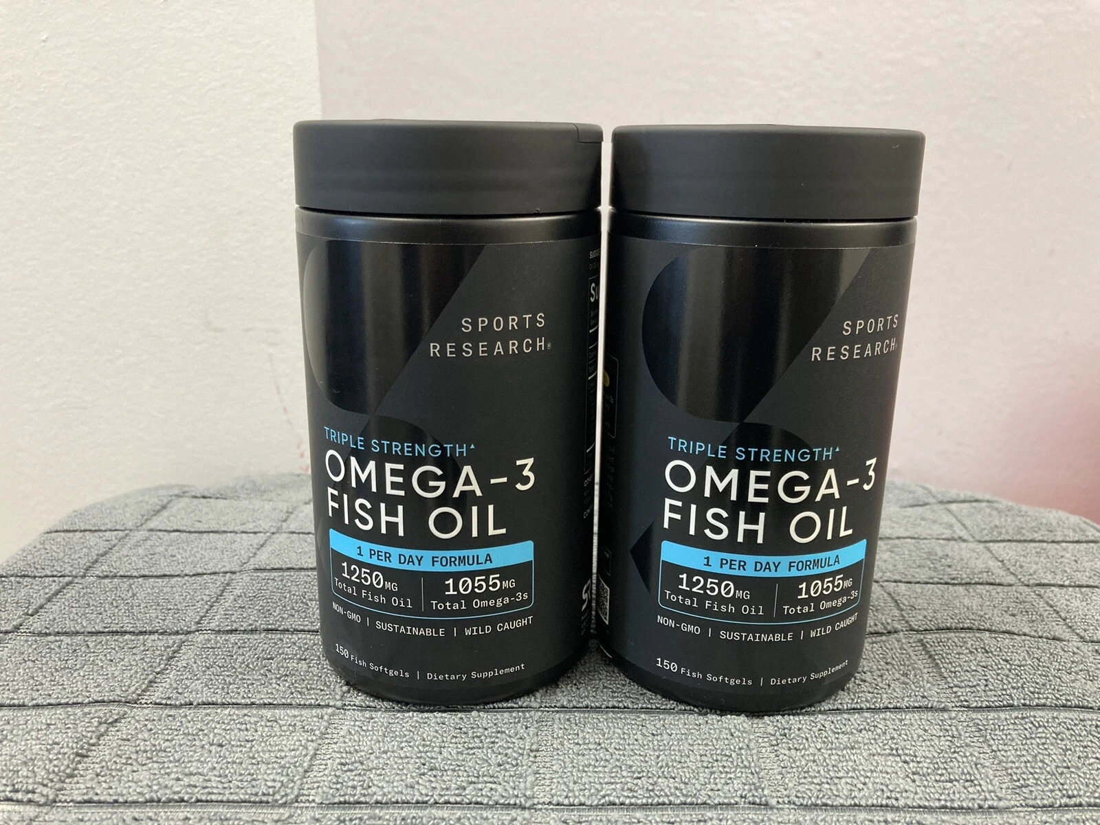 2 Pack Sports Research, Omega-3 Fish Oil, Triple Strength, 150 Softgels